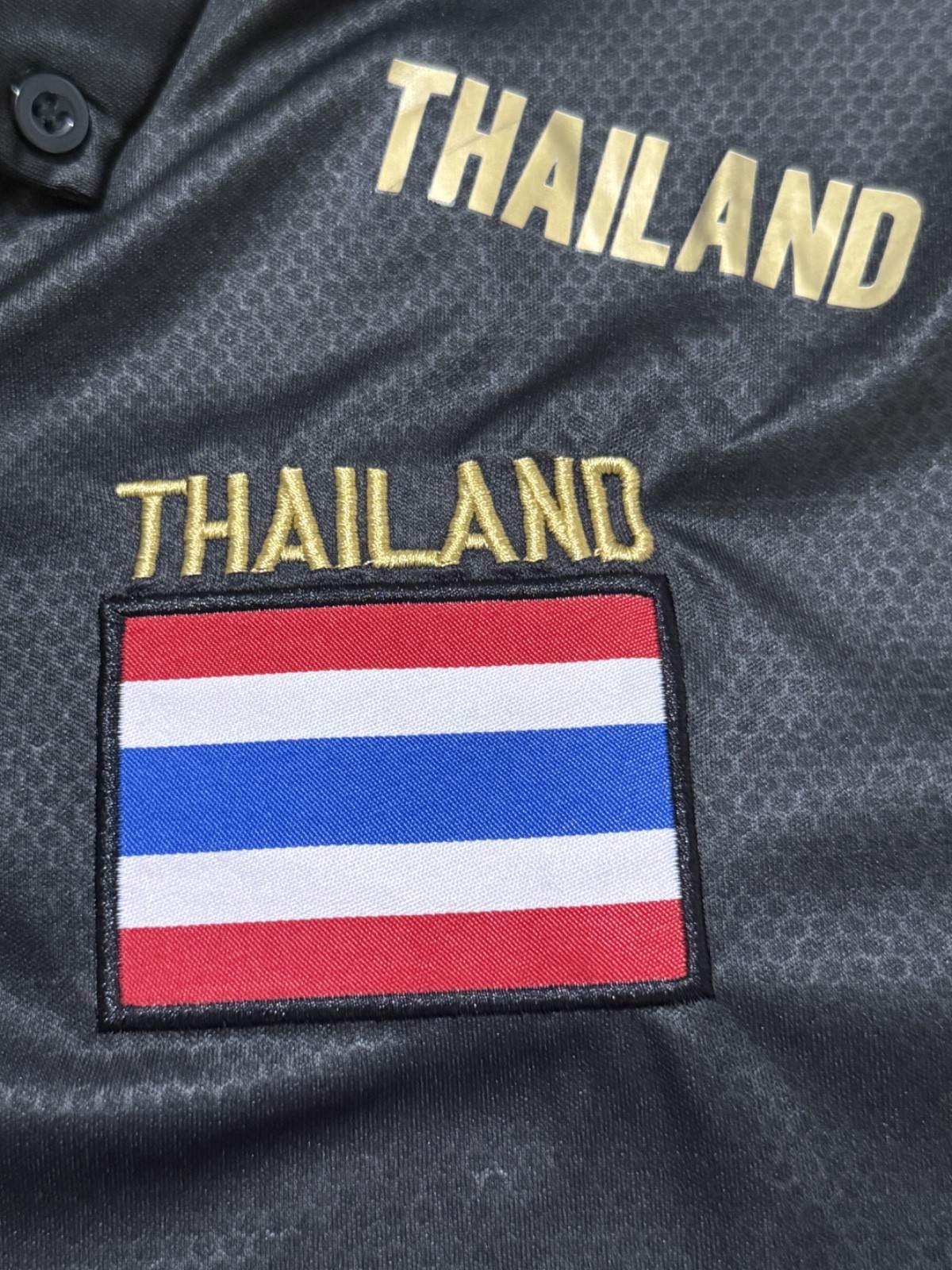 Thailand Soccer Polo Jersey Men’s XL Black Gold Warrix Chang Coca Cola NWT