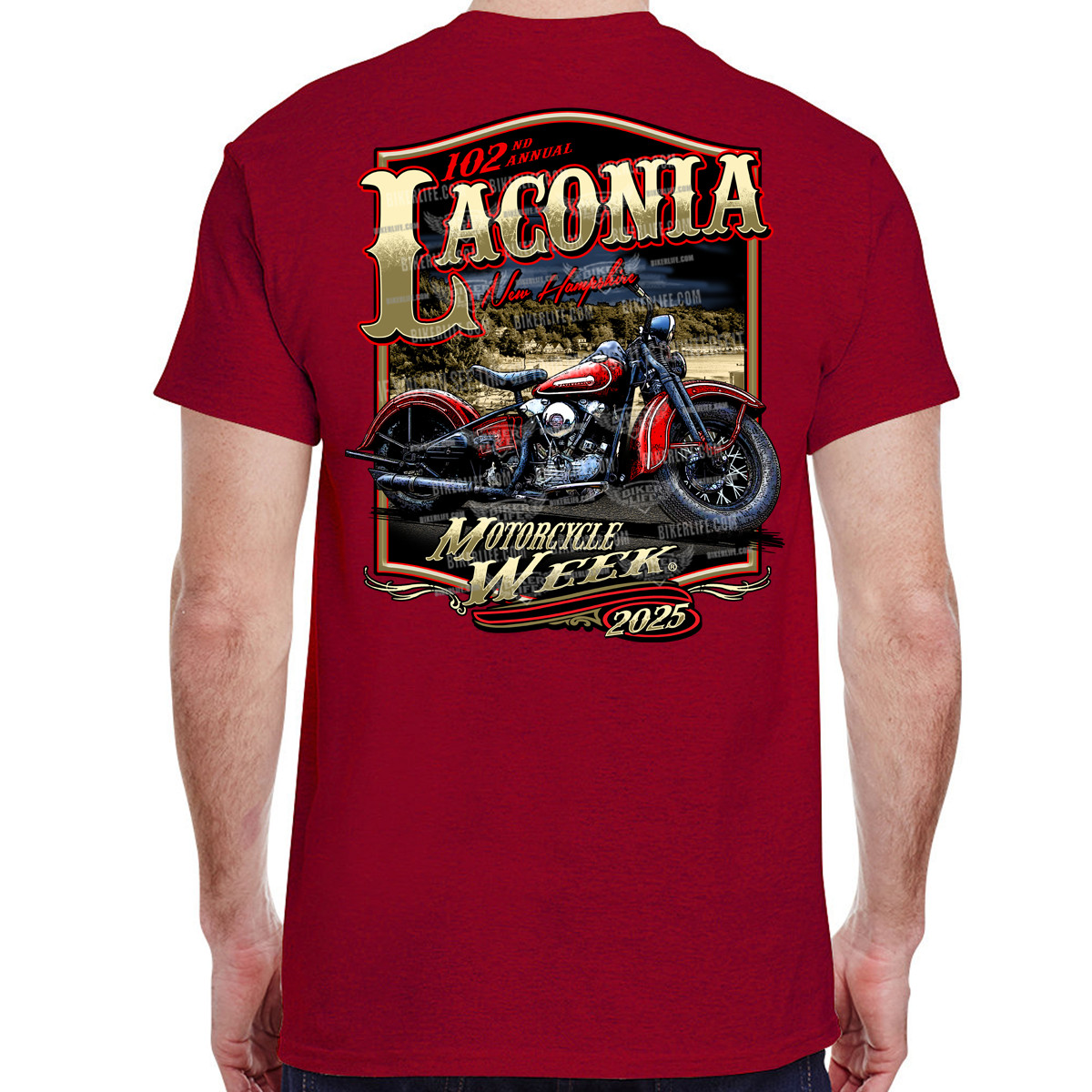 2025 Laconia Motorcycle Week Weirs Beach Bike T-Shirt No Harley