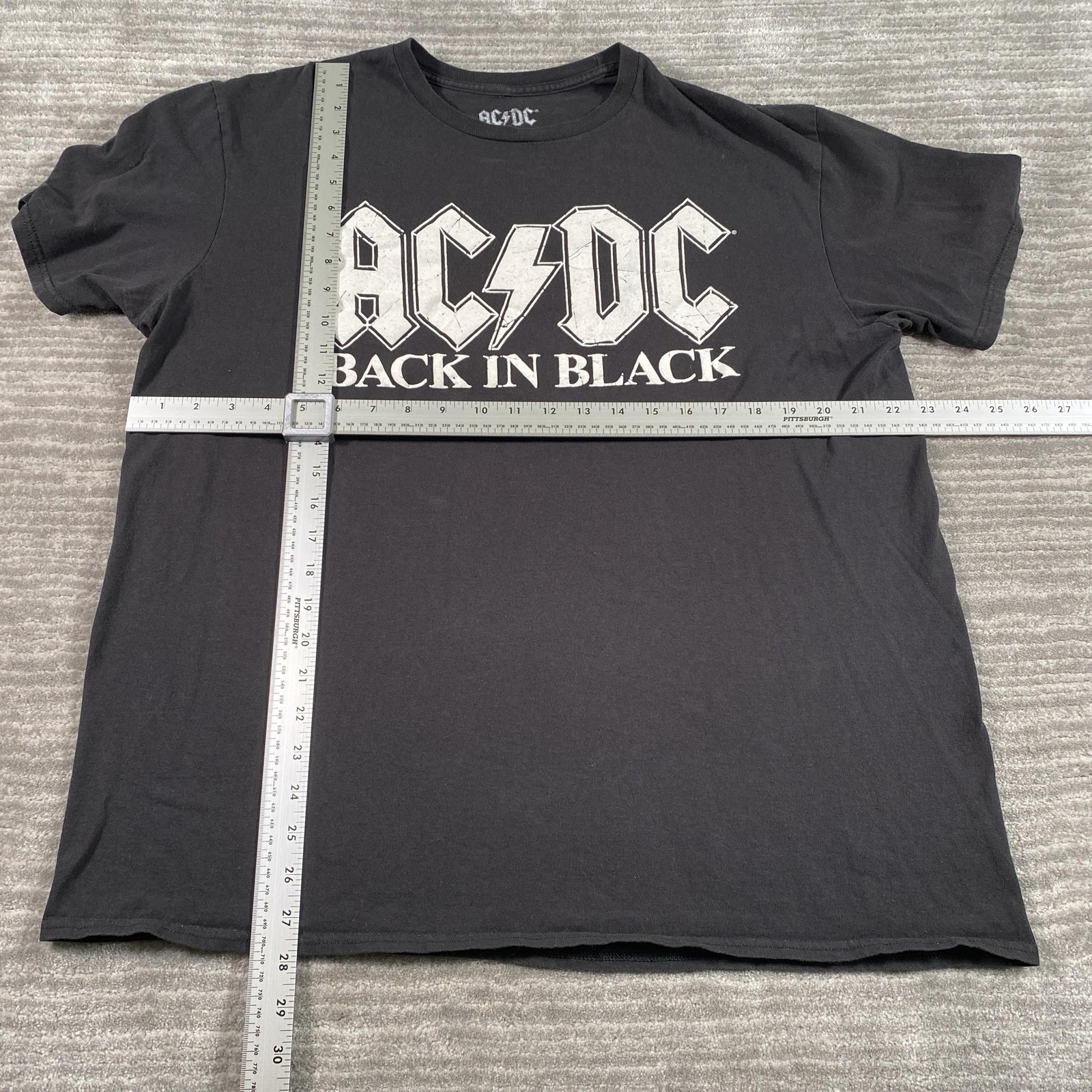 ACDC Back In Black Shirt Mens XL Black Rock Band Graphic Tee Music T-Shirt