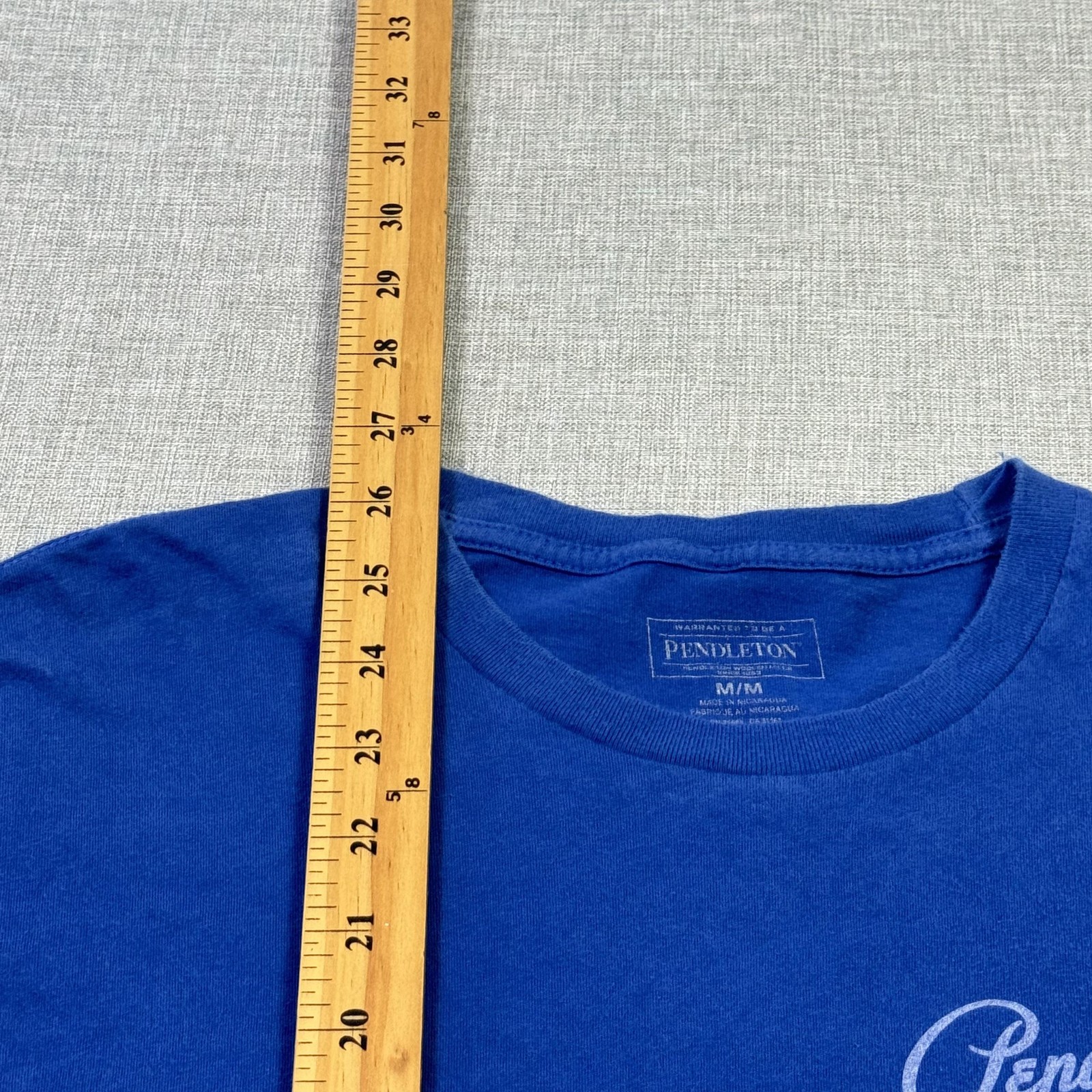 Pendleton Shirt Mens Medium Blue Graphic Tagless Made In Nicaragua Woolen Mills