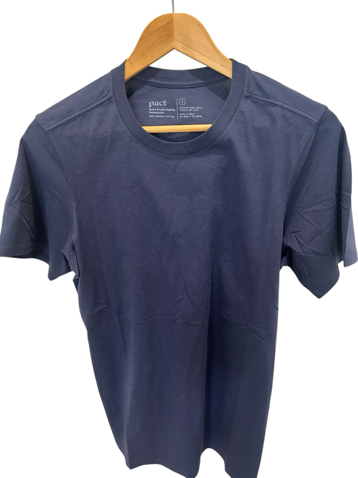 Pact Lot of 2- Short Sleeve Men’s Crew Neck Sz S/ NAVY- Organic Cotton (NWOT)