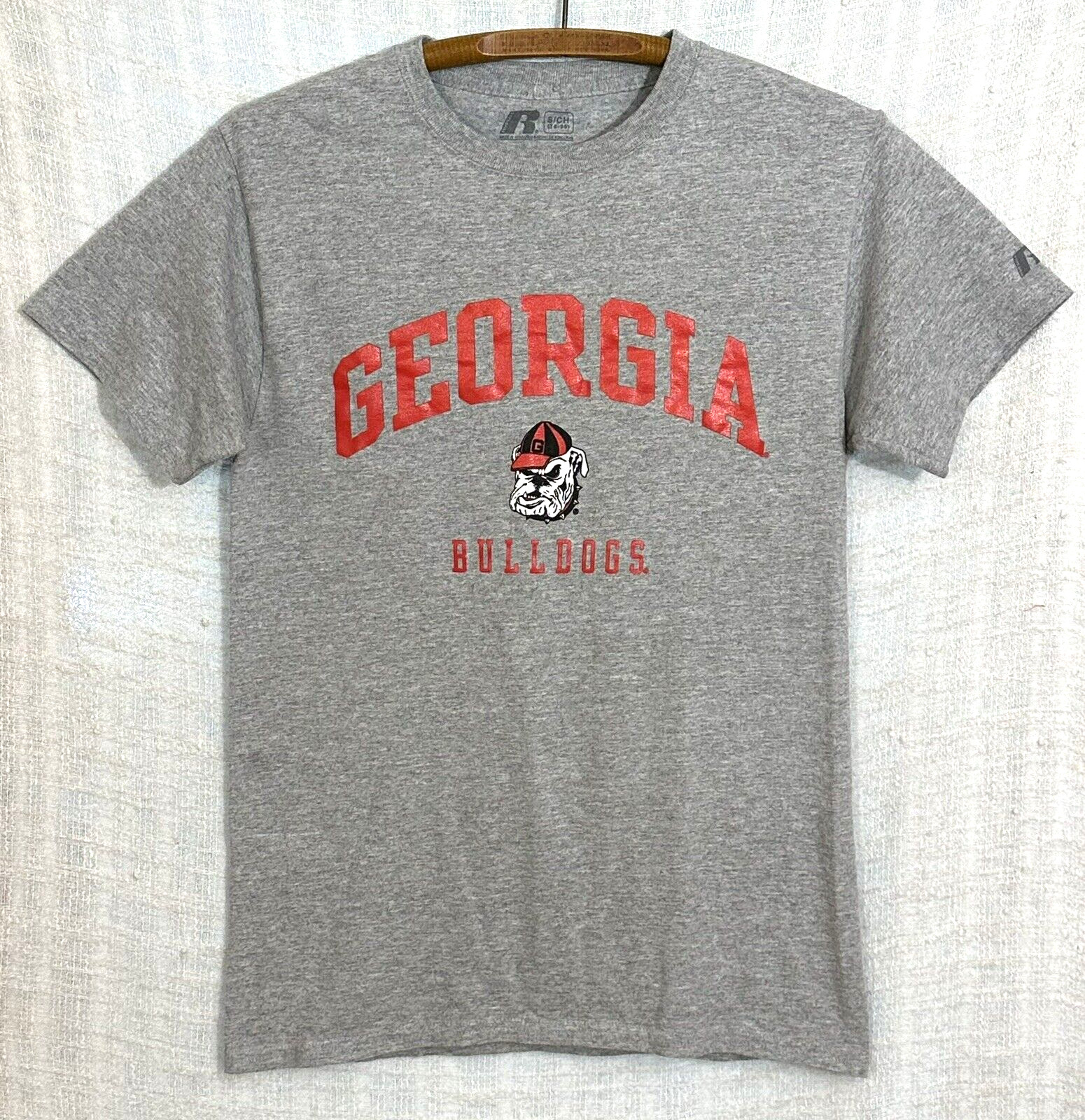 Georgia Bulldogs Men&rsquo;s Small Russell Athletic Gray S/S Graphic T-Shirt Tee
