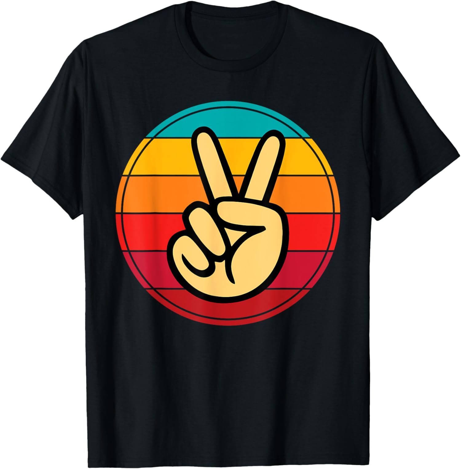Retro Peace Hand Vintage 60s 70s Hippie For Everyone T-Shirt