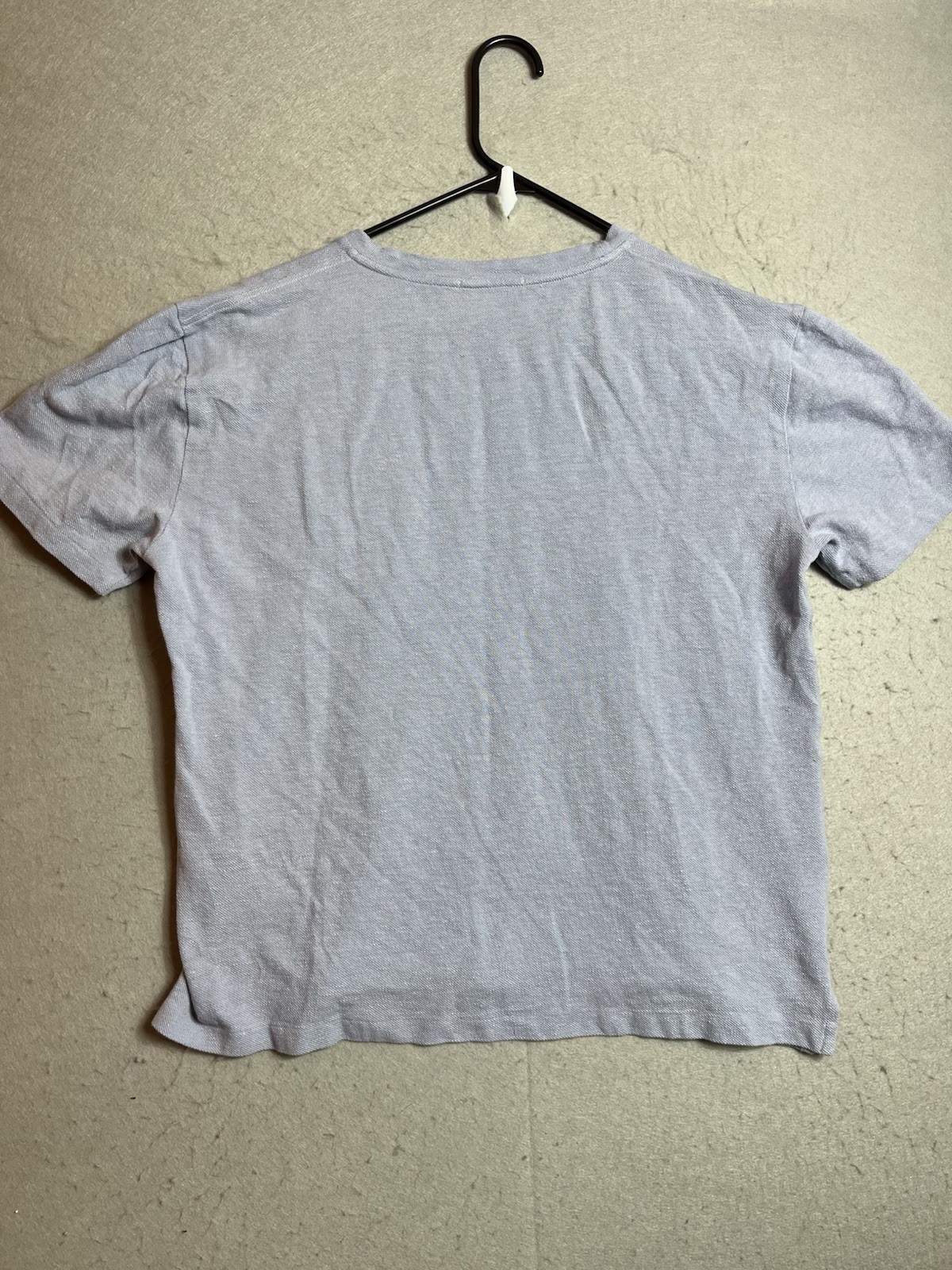 Ralph Lauren Purple Label Black T-Shirt – Size M Linen Blend Front Pocket Boxy