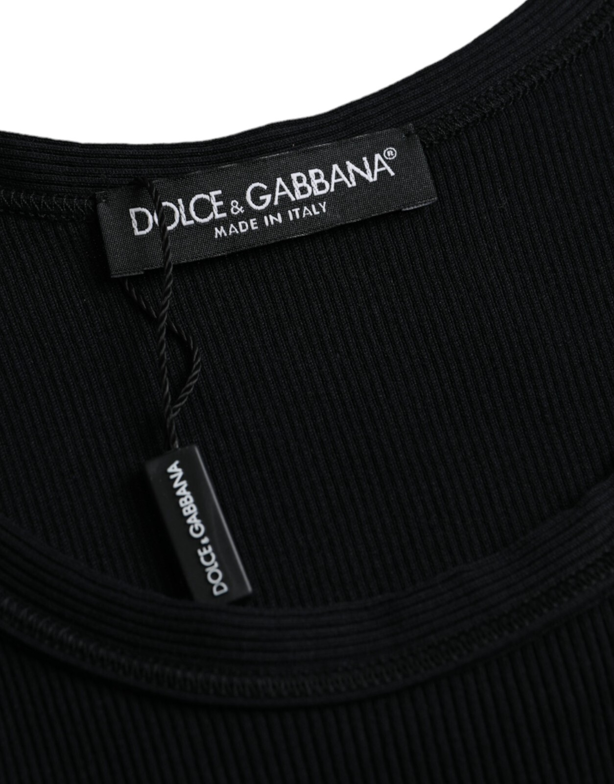 DOLCE & GABBANA T-shirt Black Tank Sleeveless Underwear Men IT52/US42/XL 220usd