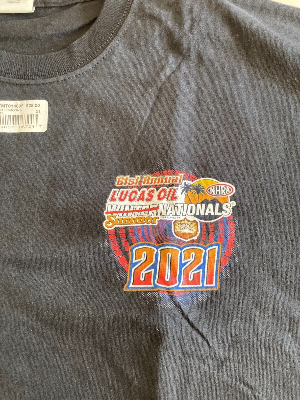 NHRA 2021 Lucas Oil Summer Nats Pomona (014) Cotton T-shirt. PLUS *FREE* HAT!
