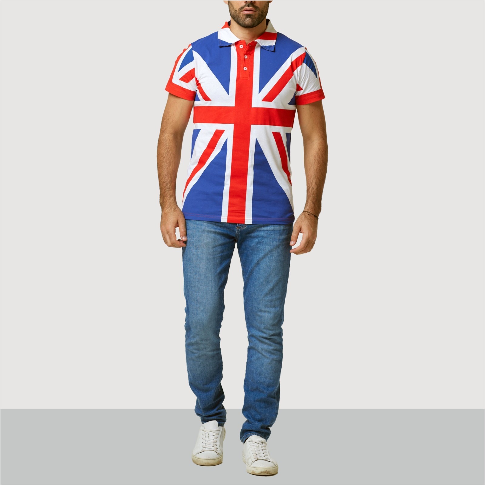Union Jack POLO Shirt with Collar Size: S-3XL 100% Cotton New quick dispatch