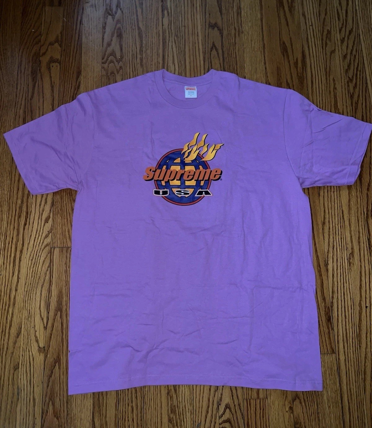 Supreme Men’s 2017 Winter/Fall collection Fire Logo Tee Purple Size Extra Large