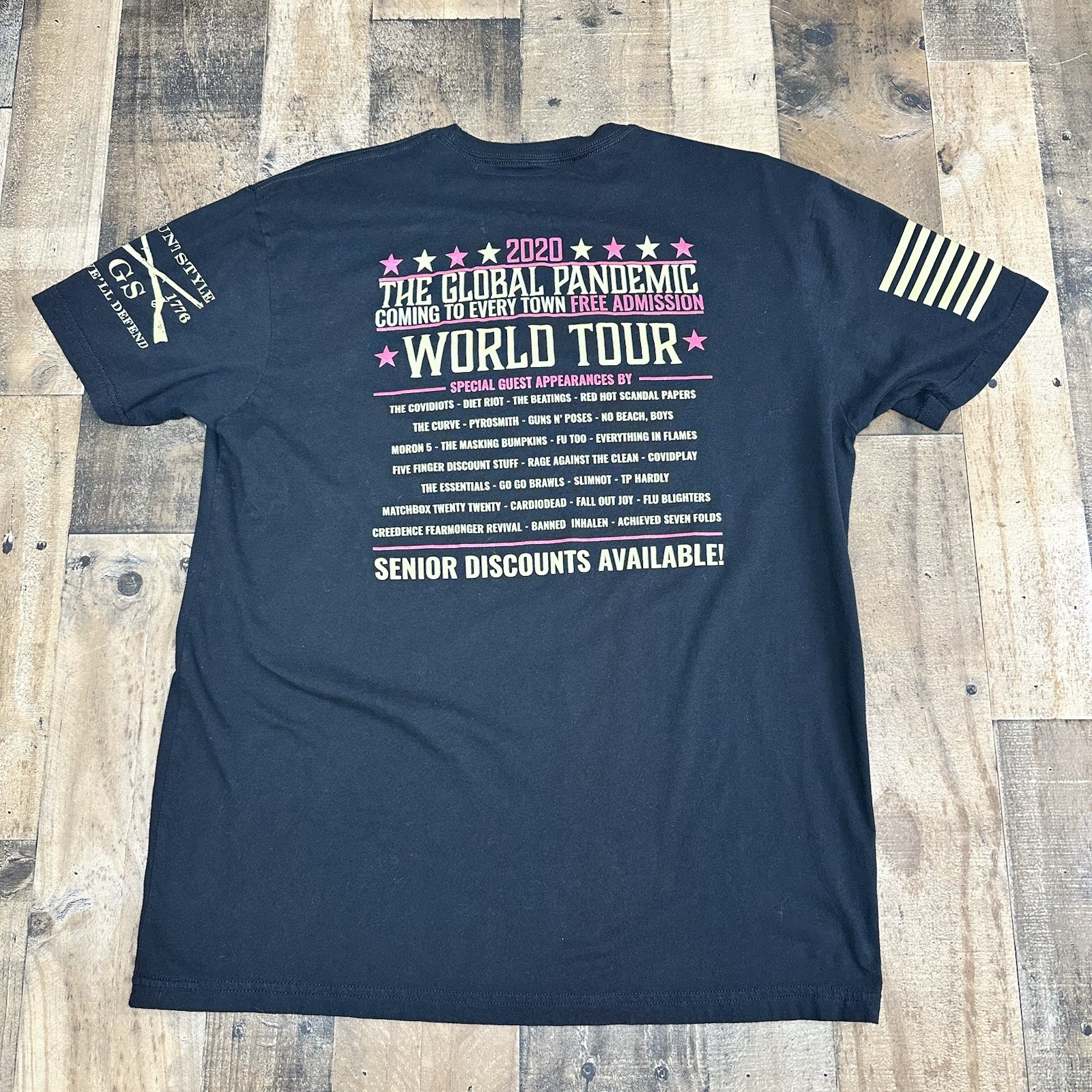Grunt Style Covid Mania Stay At Home World Tour 2020 T Shirt Black Men&rsquo;s L/XL