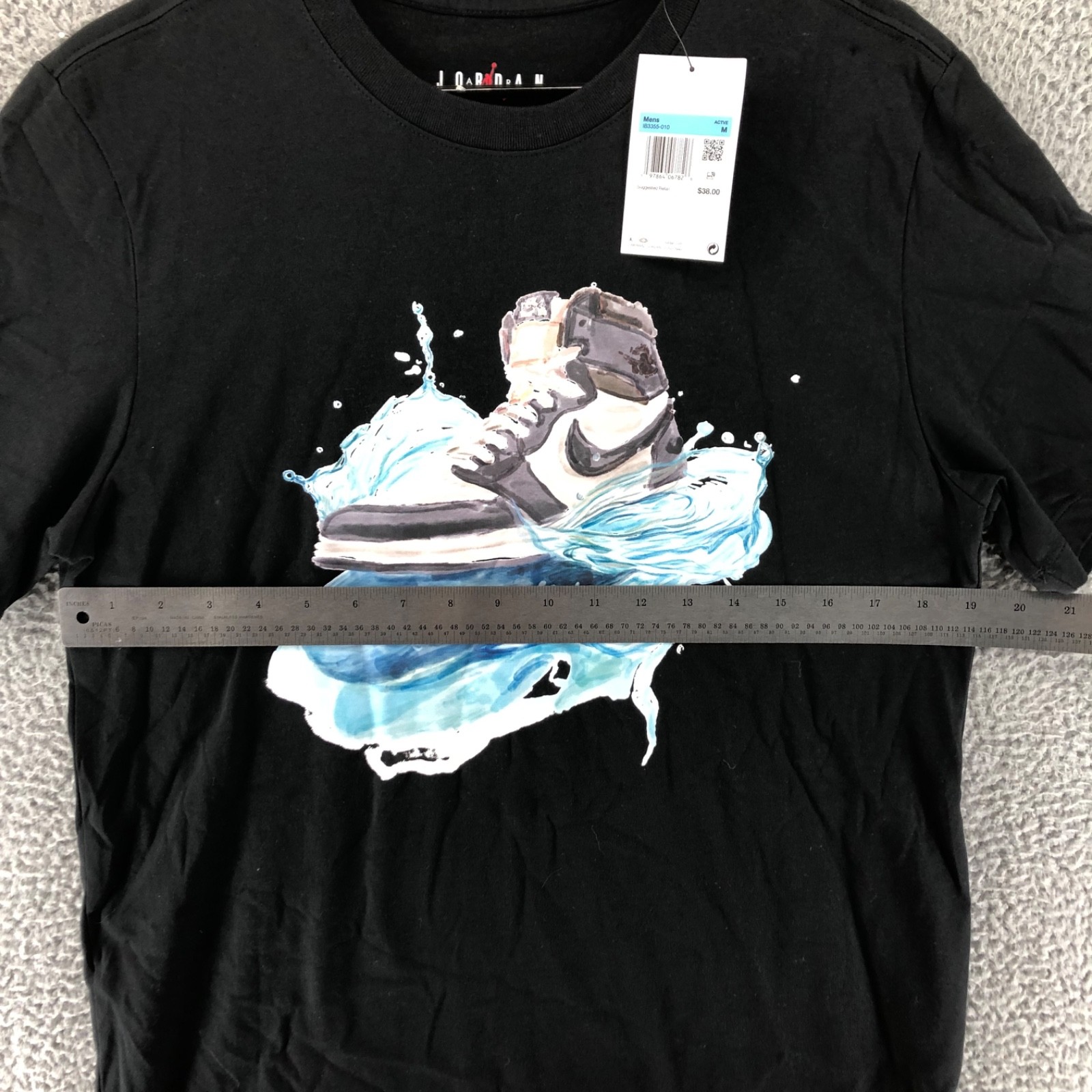 Air Jordan Flight Essentials Men&rsquo;s Size M AJ1 Graphic Black T-Shirt IB3355 010