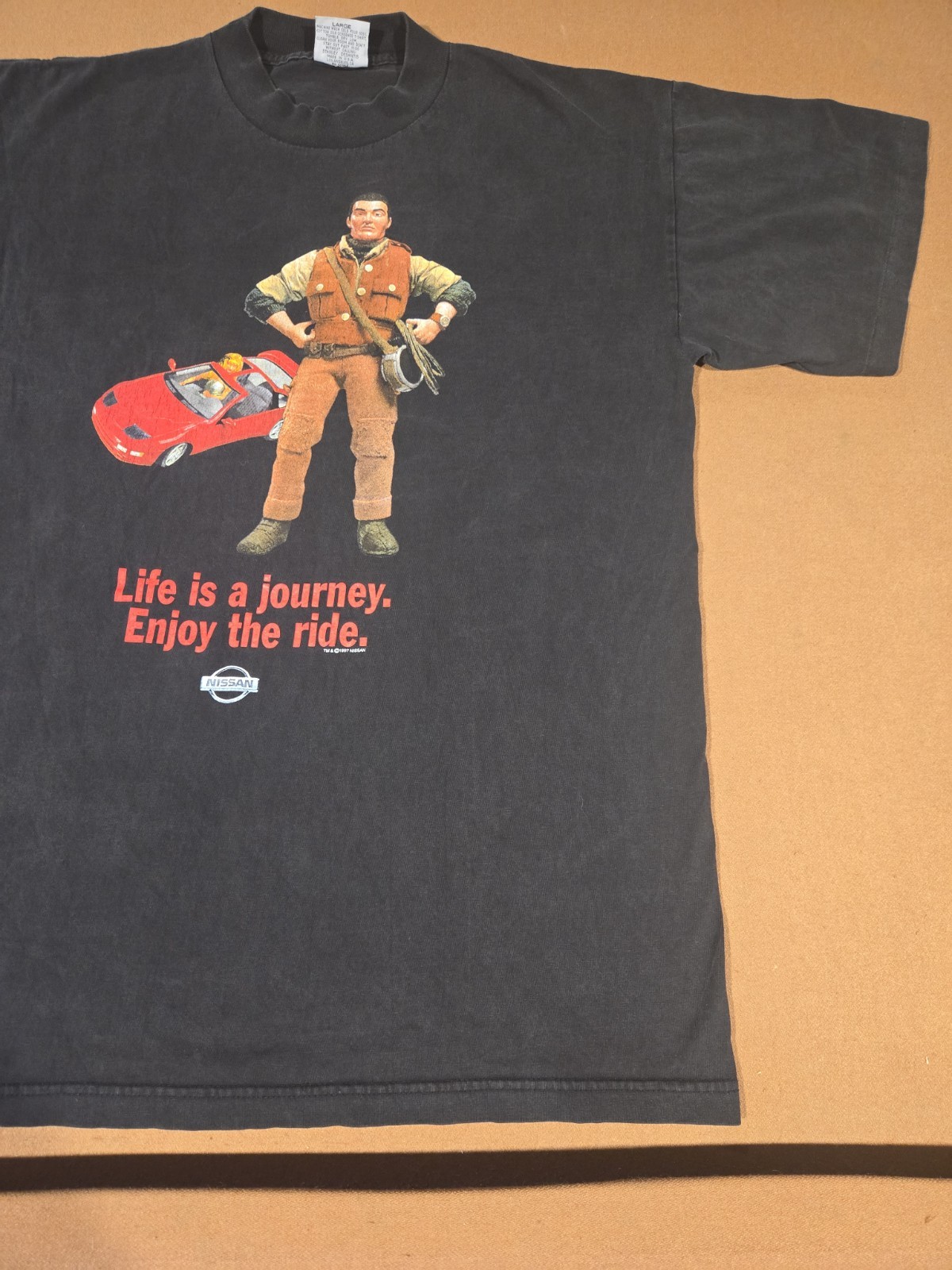 Vintage 90s Nissan 300zx Life is A Journey Barbie GI Joe T Shirt Size Medium