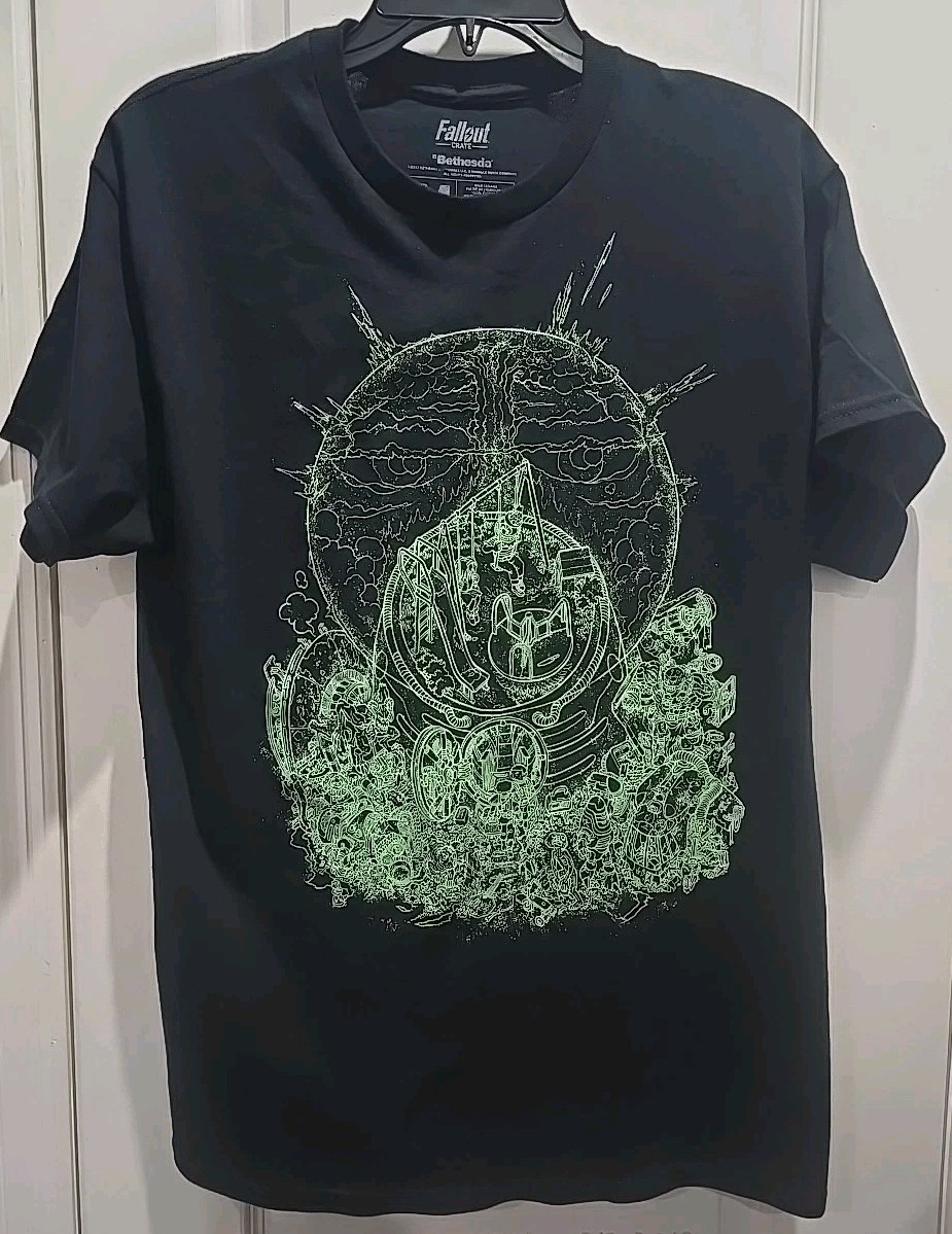 Fallout Crate Lootwear Exclusive Graphic Print Glow In The Dark Shirt Men Medium