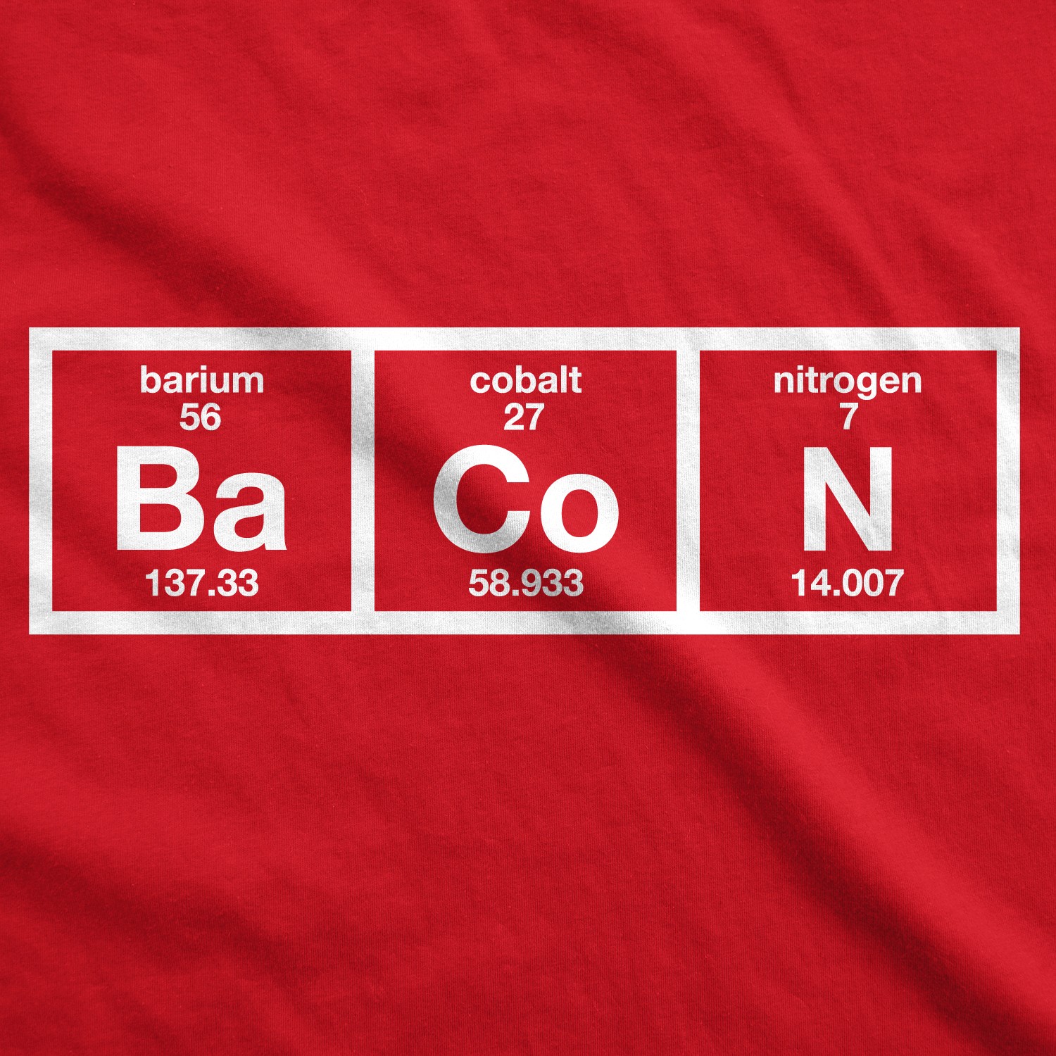 Mens The Chemistry Of Bacon T Shirt Funny Nerdy Graphic Periodic Table Science