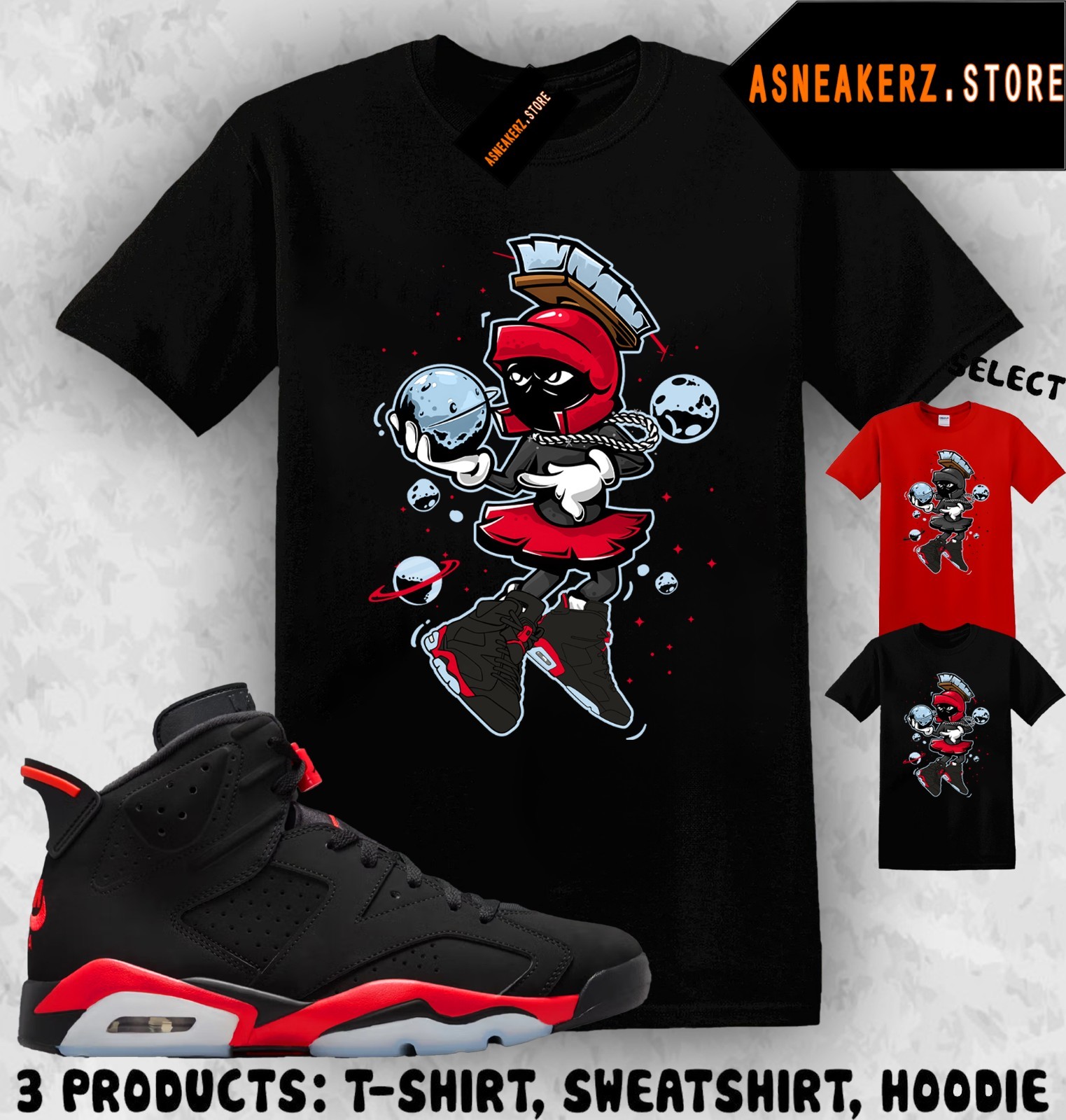 Tee Shirt Matching AJ 6 Infrared Salesman 2026 Match Sneaker Sneakerhead Martian