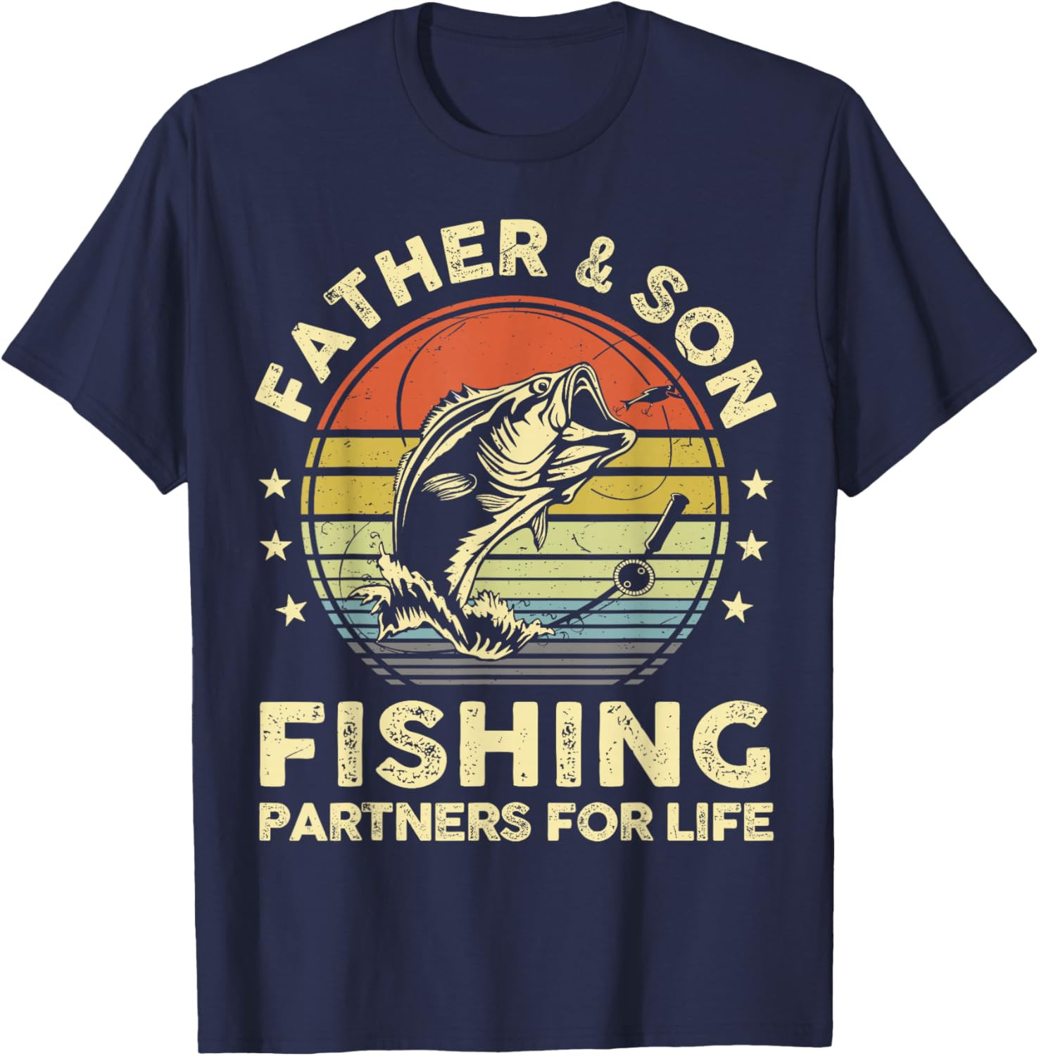 Father Son Matching Fishing Funny Bass Fish Dad Graphic T Shirt