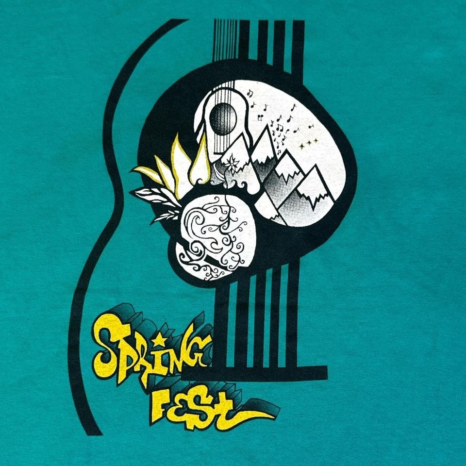 Spring Fest Teal T-Shirt Size Small Festival Graphic Tee