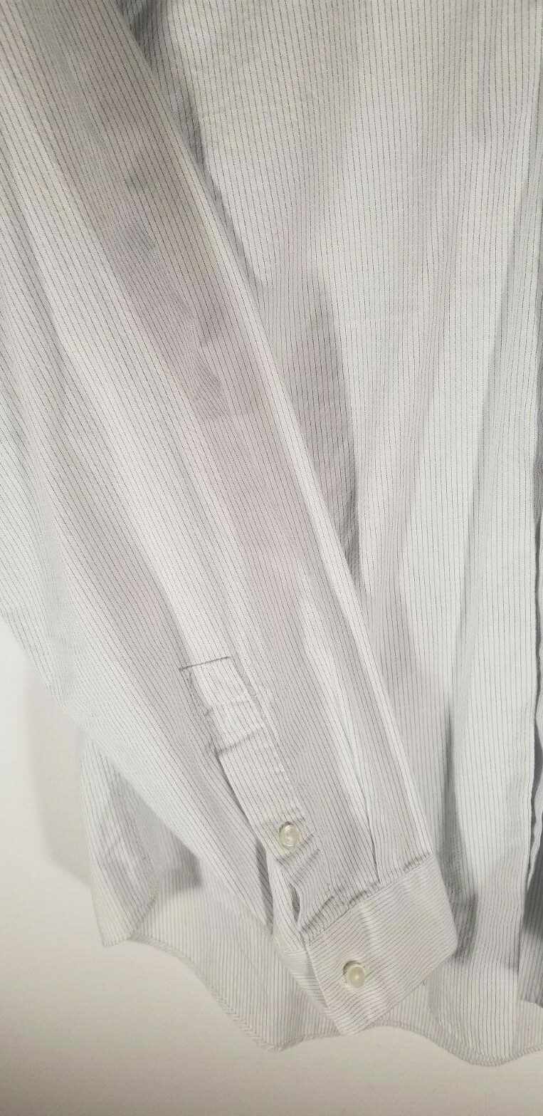 DKNY Long Sleeve Dress Shirt 100% Soft Cotton Button Up Collar .USA Seller