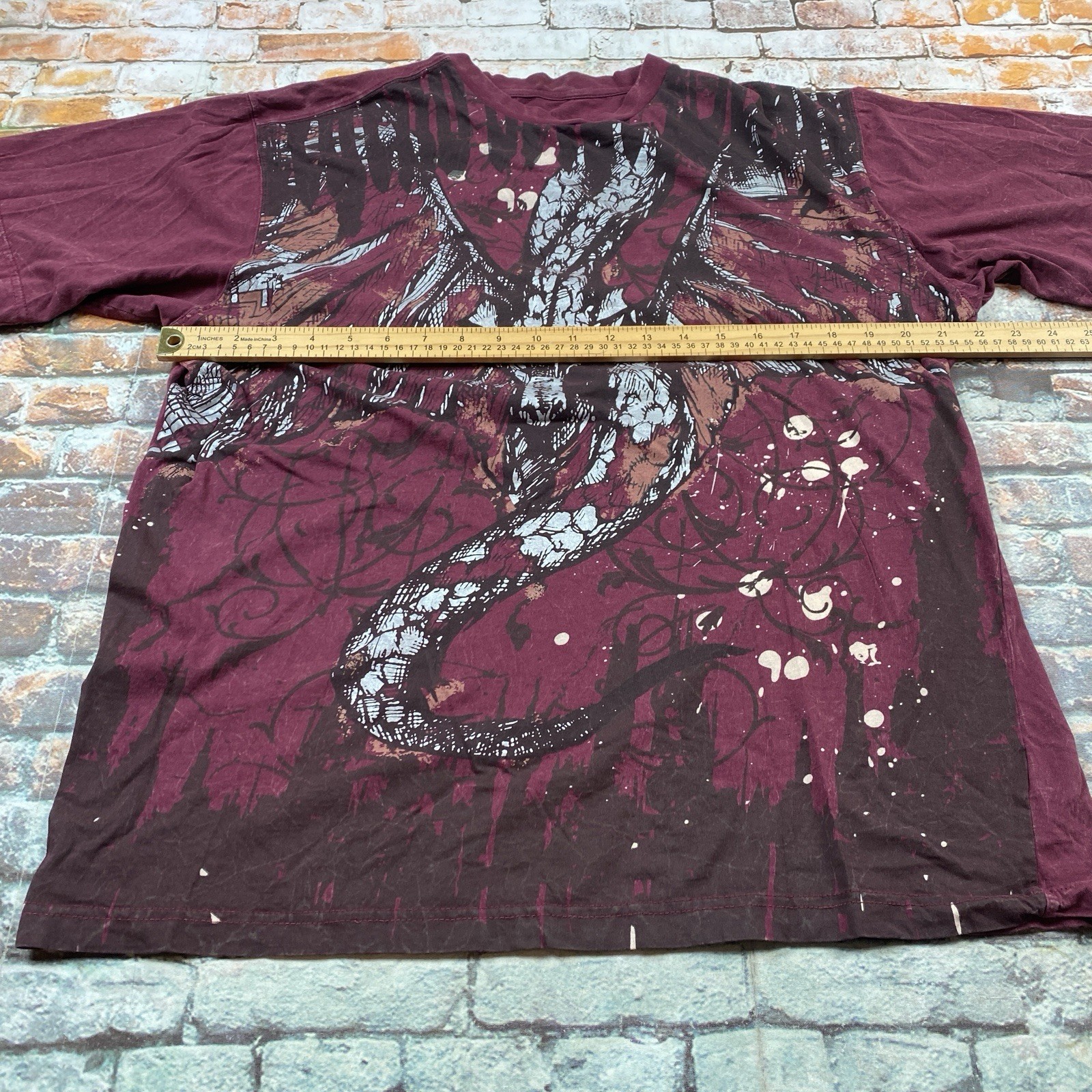 Request Shirt Adult Extra Large Red Y2K Dragon Vintage Graphic Tee Mens