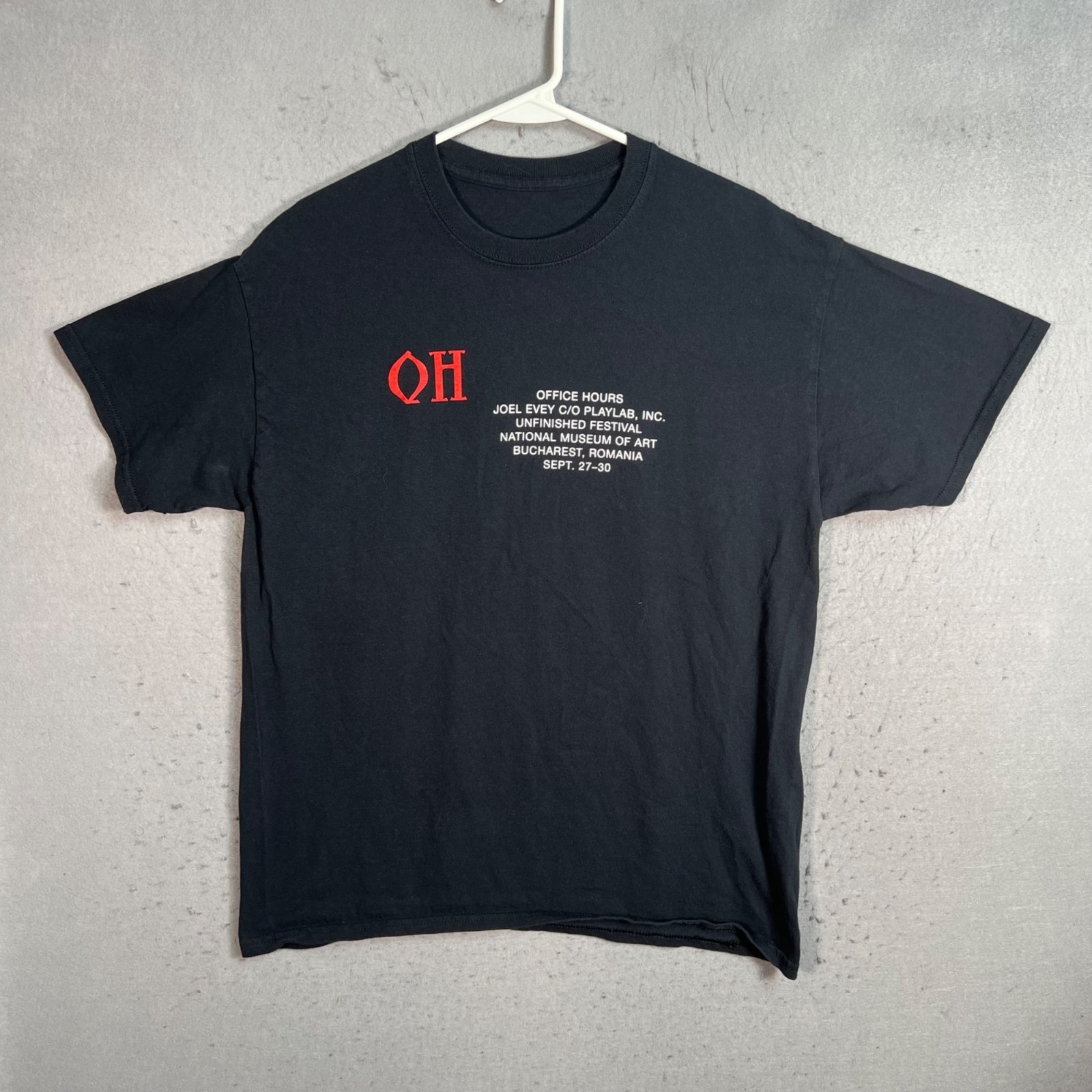 Office Hours Art Black Medium T-Shirt Joel Evey Unfinished Festival Romania