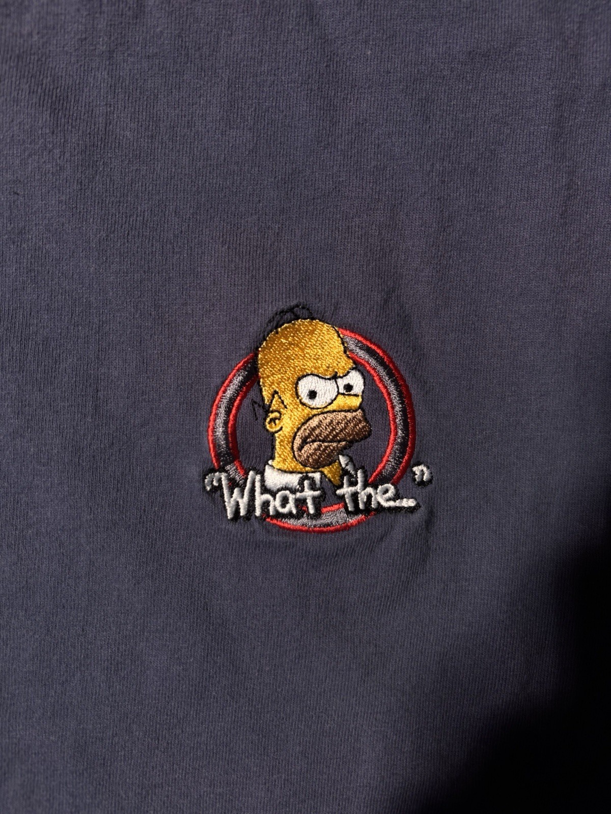 Vtg The Simpsons Homer Simpson Carton TV Promo What The Embroidered 90’s Tshirt