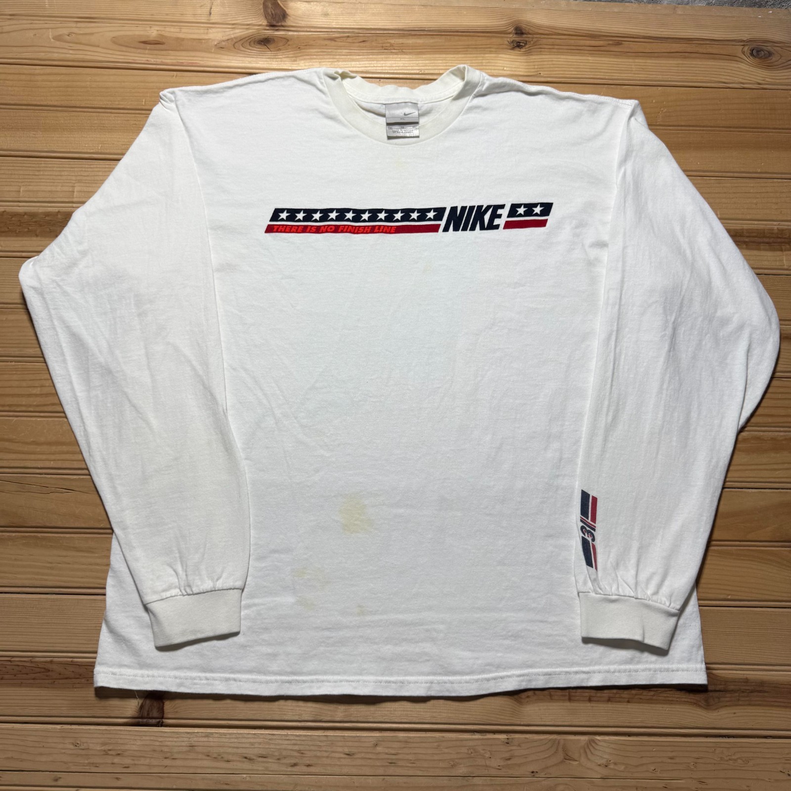 Vintage 90s Nike There Is No Finish Line Stars Graphic Long Sleeve Shirt – XL