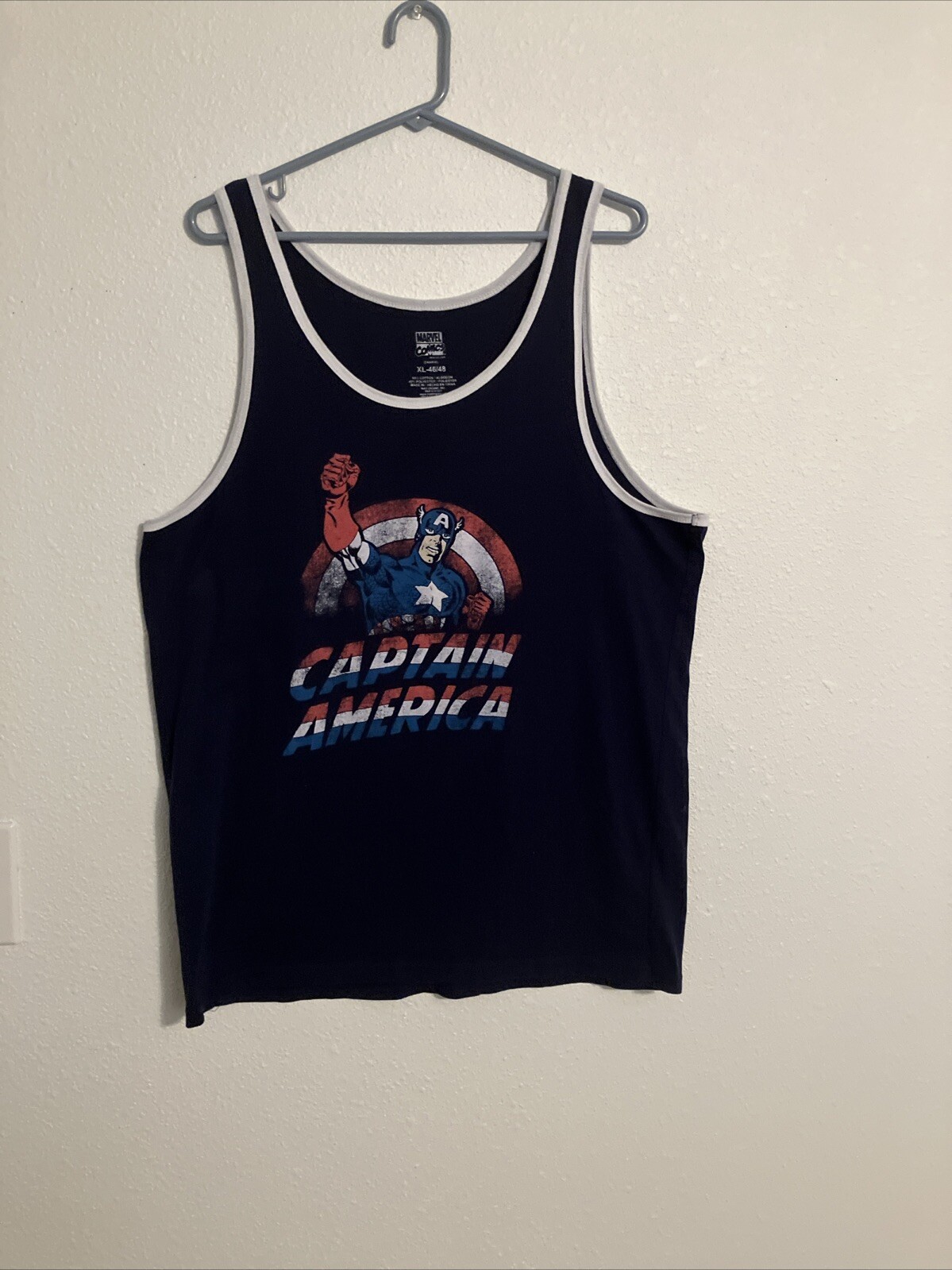 Captain America Tank Top Men’s XL Navy Blue