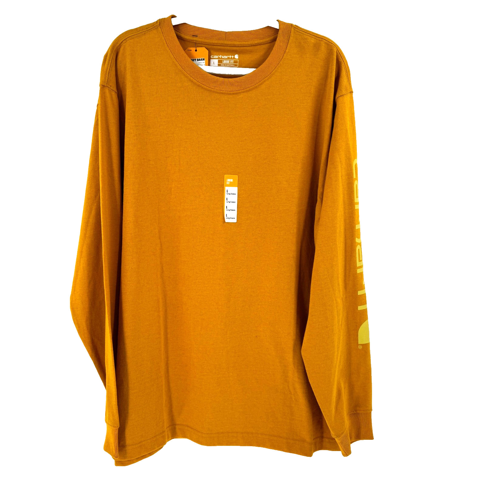 NEW Carhartt K231 Loose-Fit Heavyweight Logo Graphic T-Shirt Men&rsquo;s Large Yellow