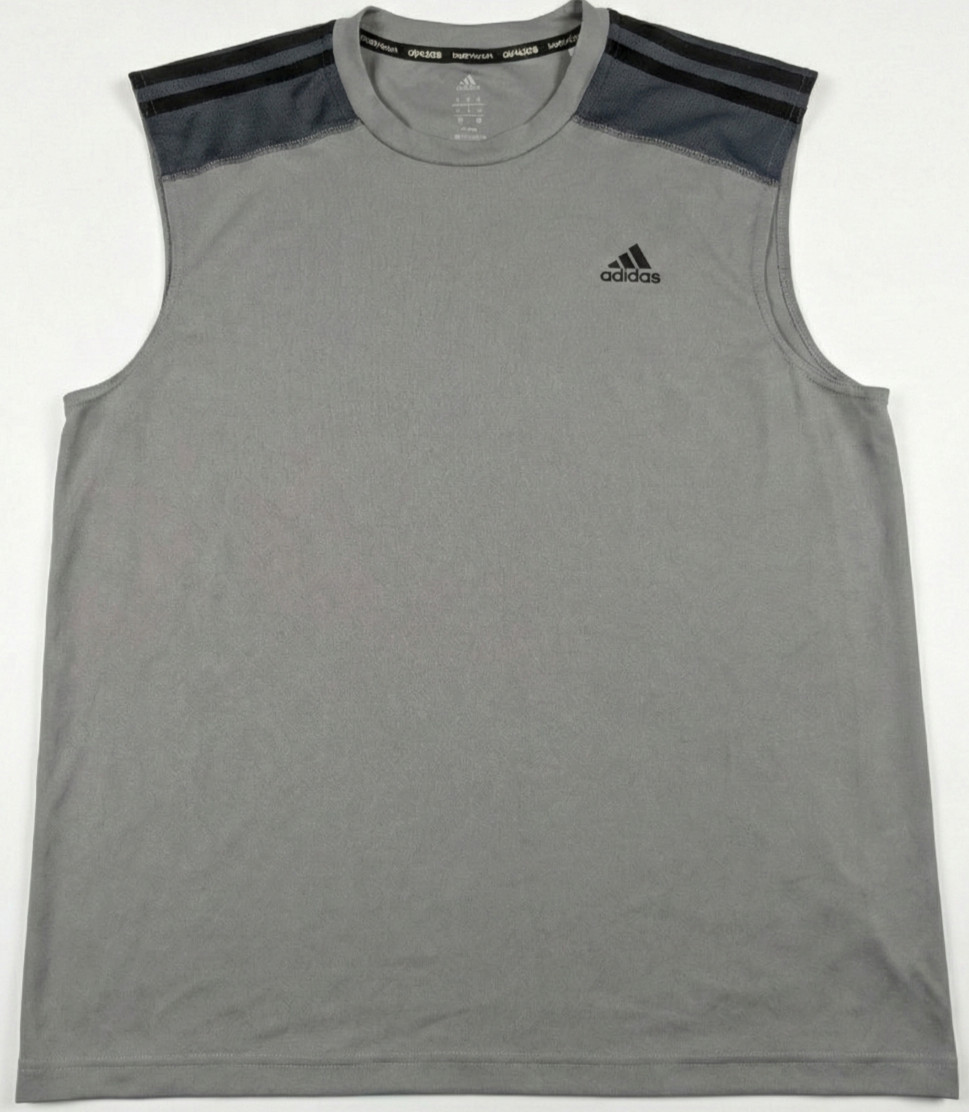 MEN’S ACTIVEWEAR SHIRT Adidas Climalite Training Gym Athletic Gray Sleeveless XL