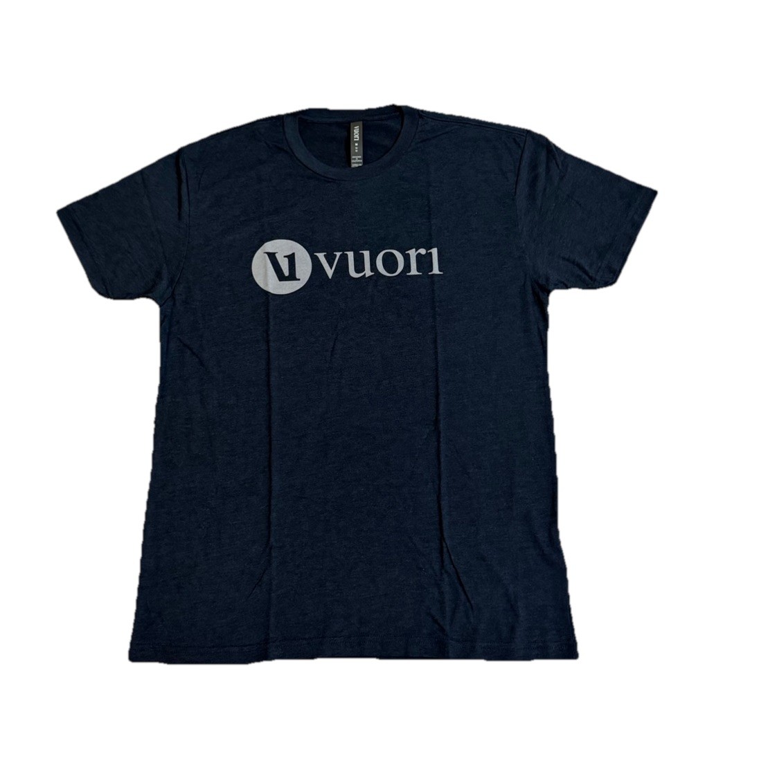 VUORI V1 WORDMARK LOGO MEN’S TEE NAVY COLOR SIZE LARGE NWT