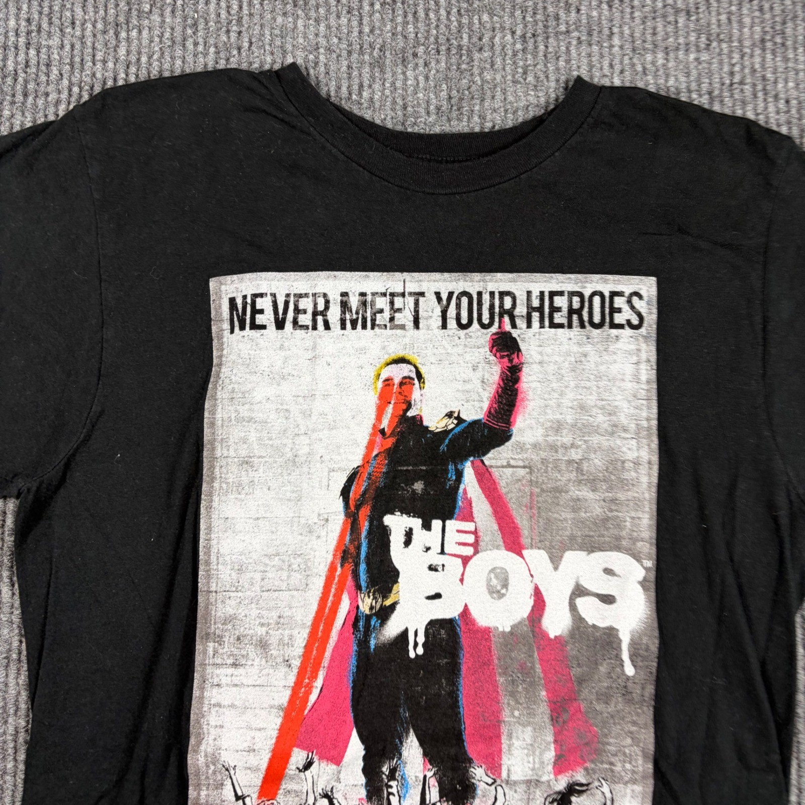 The Boys Shirt Mens M Never Meet Your Heroes Homelander Black Ripple Junction