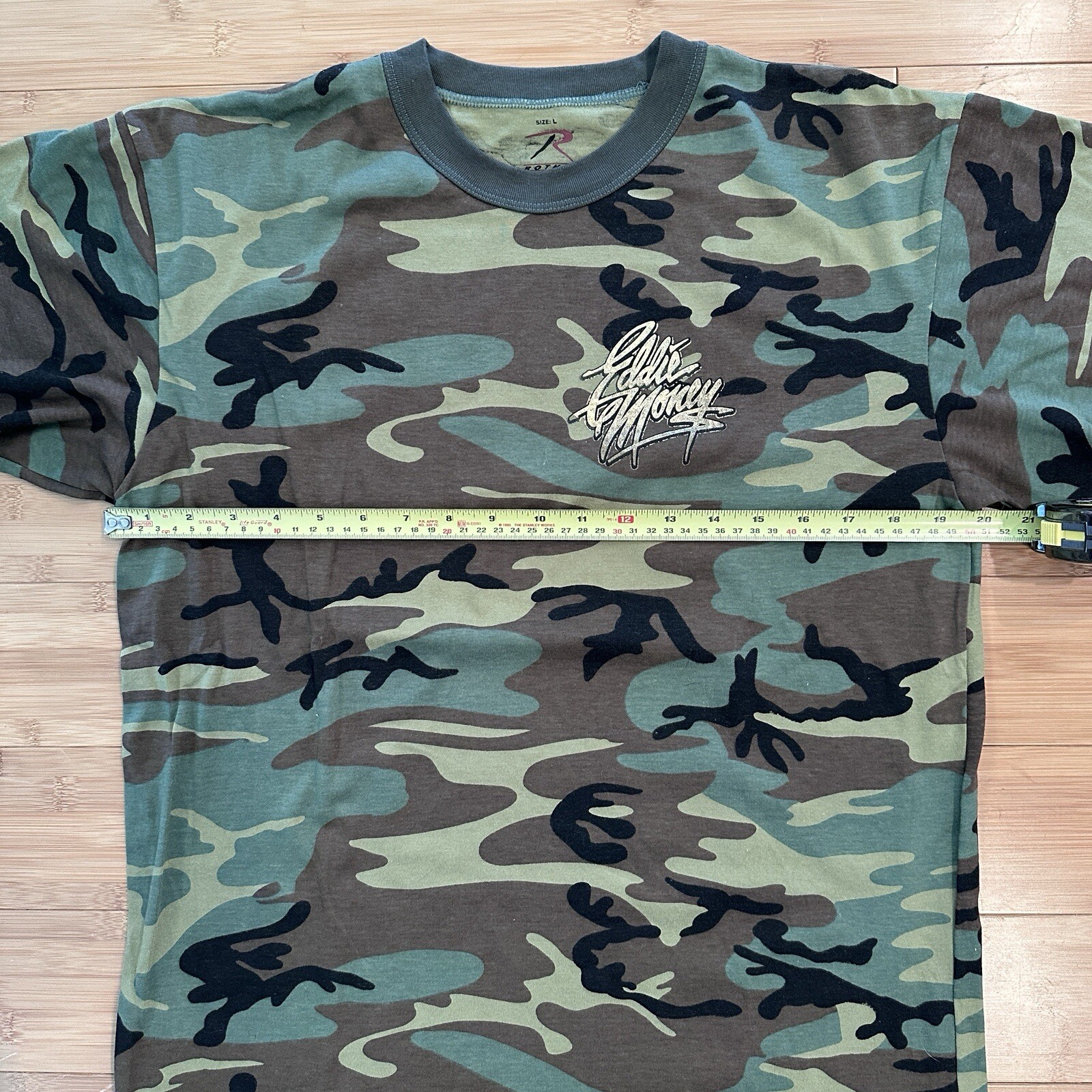 Eddie Money Double Sided Camo T- Shirt Men L Cant Keep Good Man Down