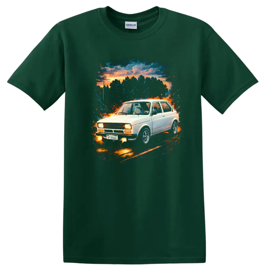 Fiat 147 Old Car T Shirt Classic Retro Compact Hatchback Tee