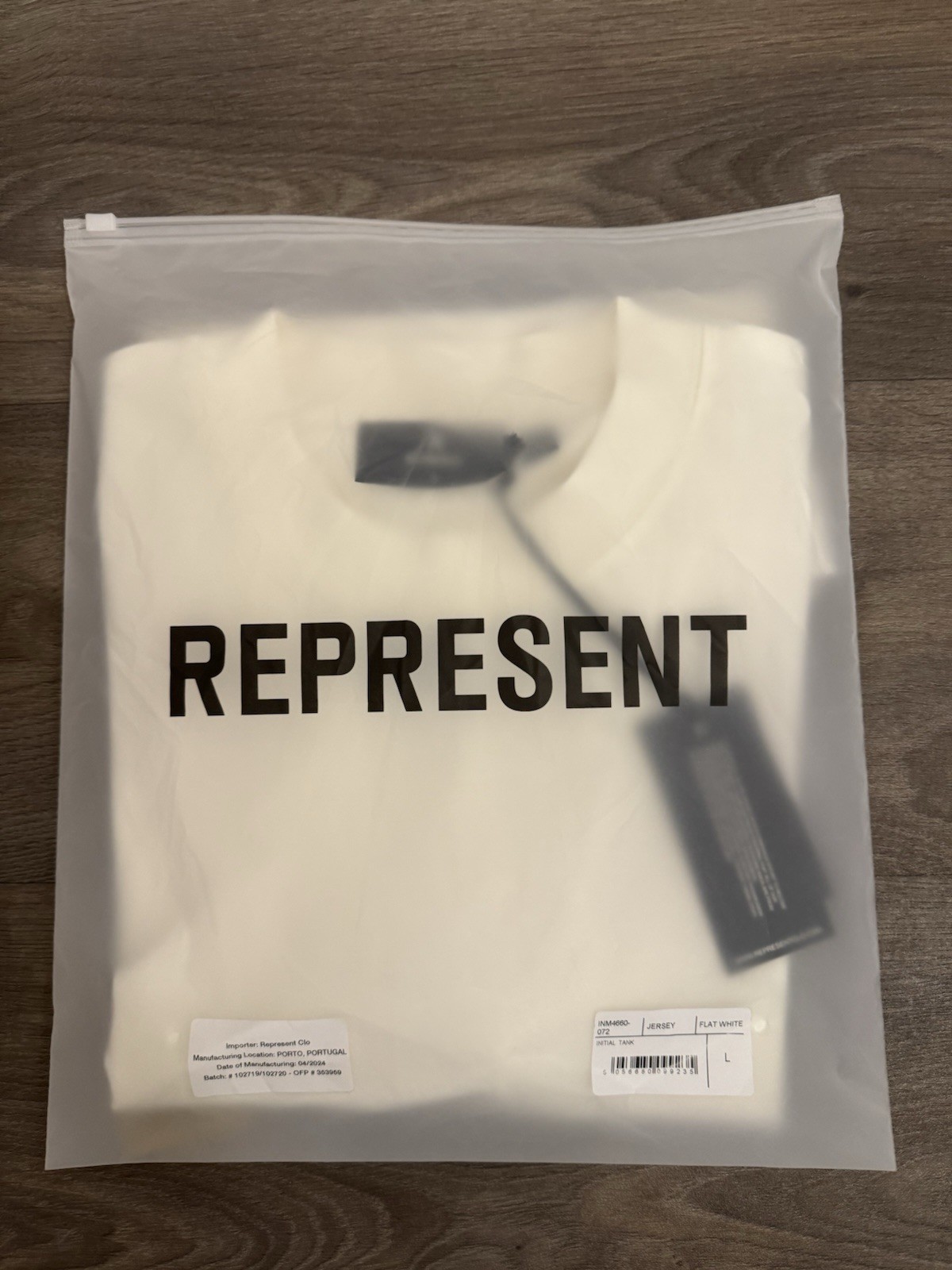 Represent Initial Boxy Tank, Large, Flat White, Brand New, RRP £65