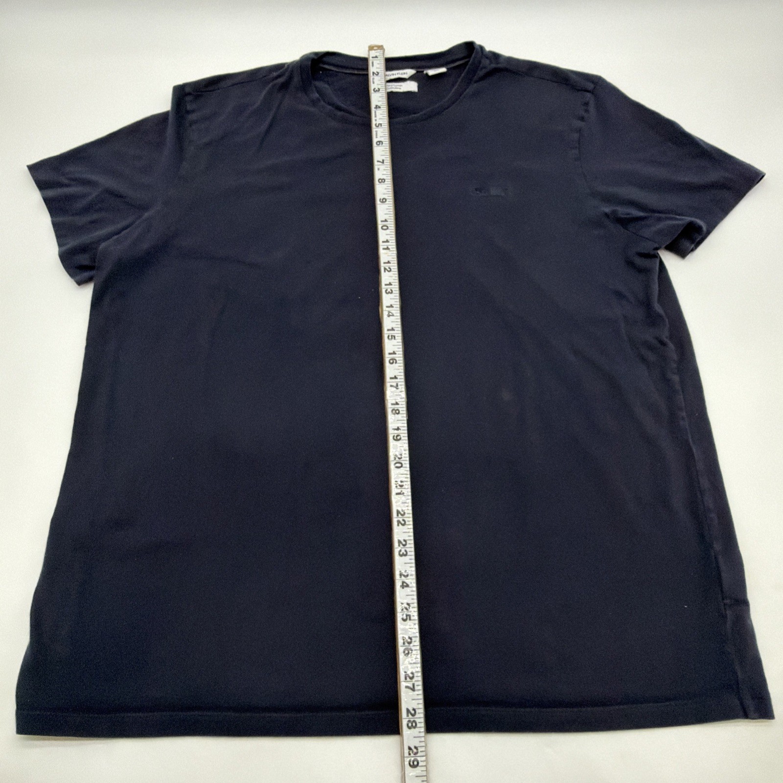 Calvin Klein Pima Cotton T-shirt Men XL Black Logo Embroidered.#46634
