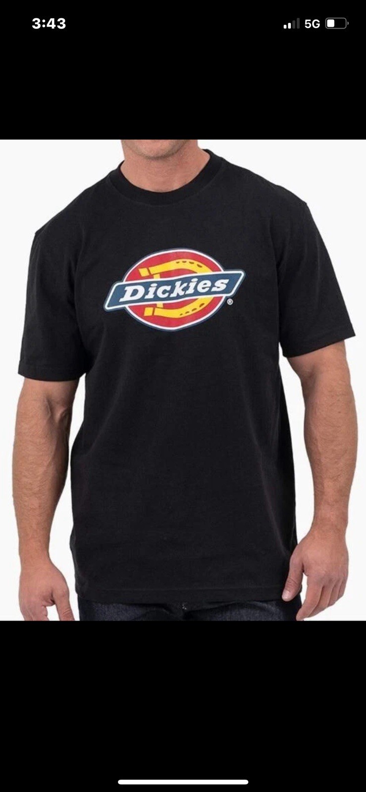 Dickies Men&rsquo;s Short Sleeve Tri-Color Logo T-Shirt Black Xl Lot Of 2