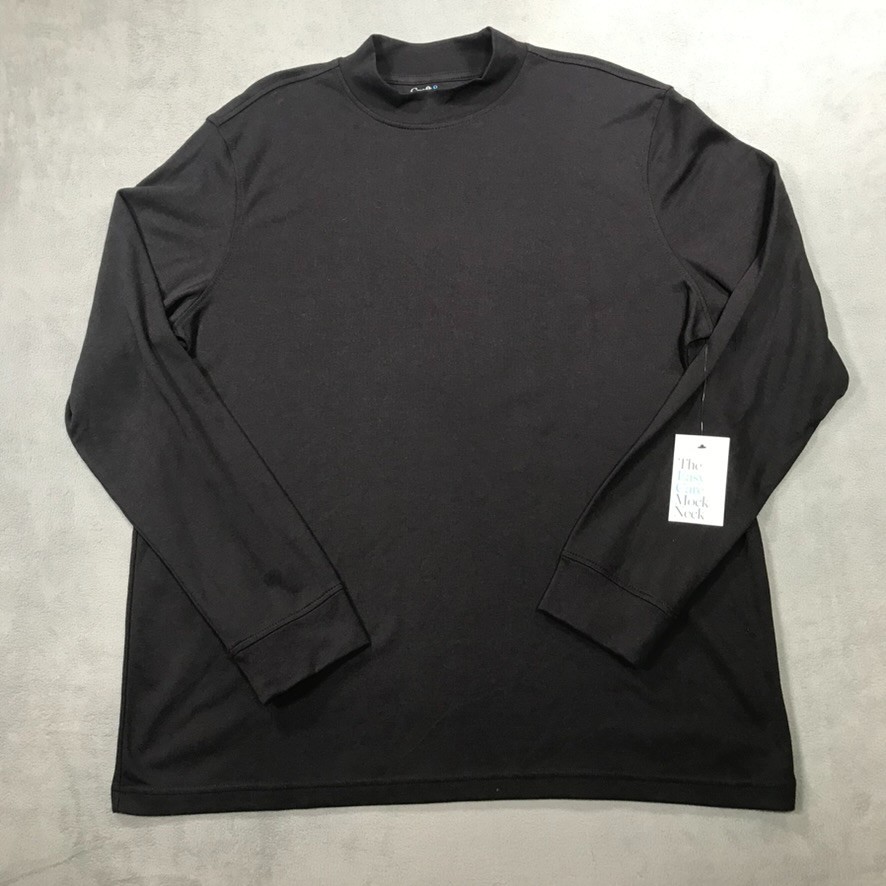 Croft & Barrow T Shirt Men&rsquo;s XL Black The Easy Care Mock Neck Long Sleeve NEW