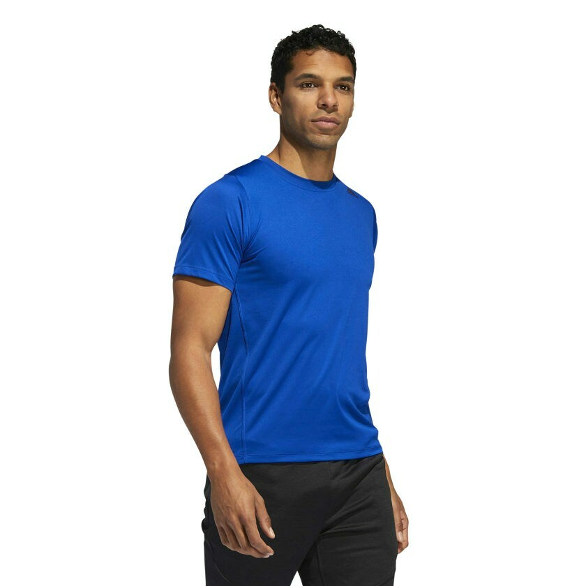 Adidas Men Training Freelift Sport Fitted 3-Stripes Tee. Colour Collegiate Royal