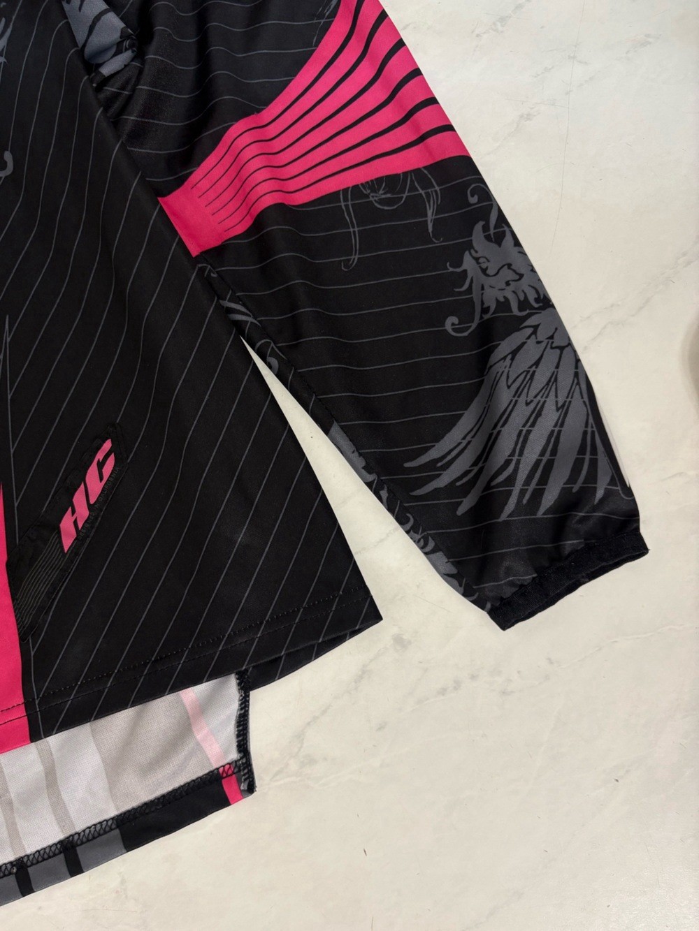 FOX Size Medium Black Pink Long Sleeve HC Shirt Motocross Punk Grunge Athletic