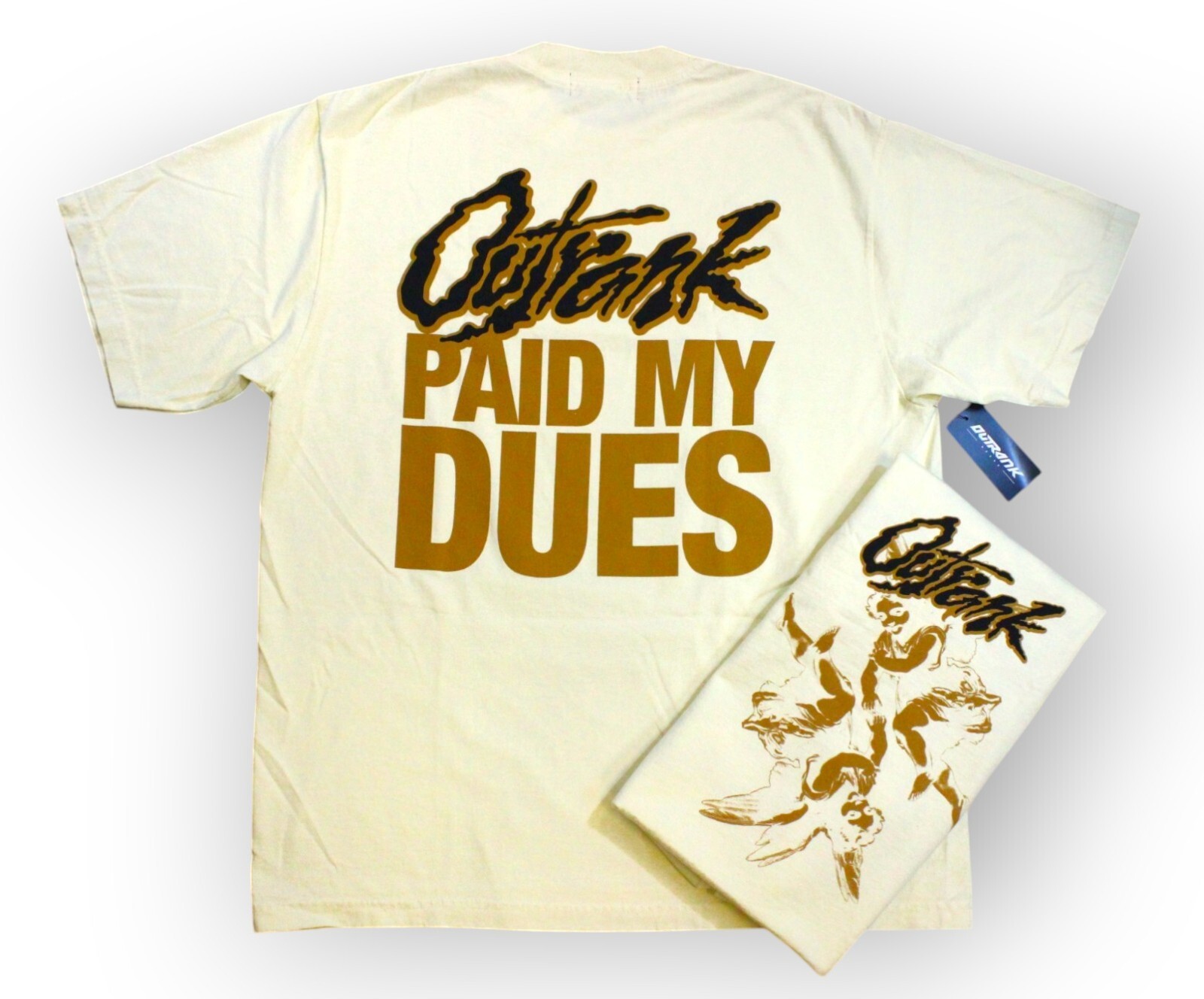 OUTRANK « PAID MY DUES » ULTRA HEAVY WEIGHT OVERSIZED SNEAKER T-SHIRT Cream