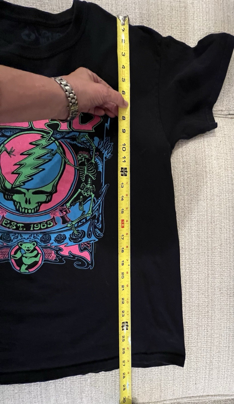 Grateful Dead Liquid Blue Blacklight T-Shirt SYF Steal Your Face Skull Glow