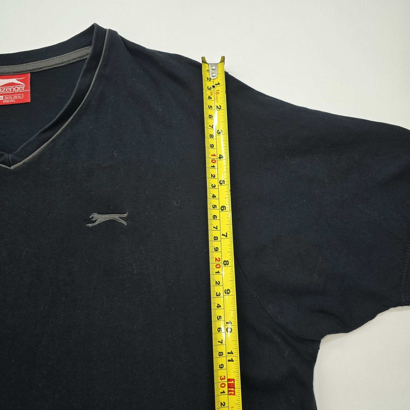 Slazenger Mens Black Graphic Logo V-Neck T-Shirt 2XL Regular
