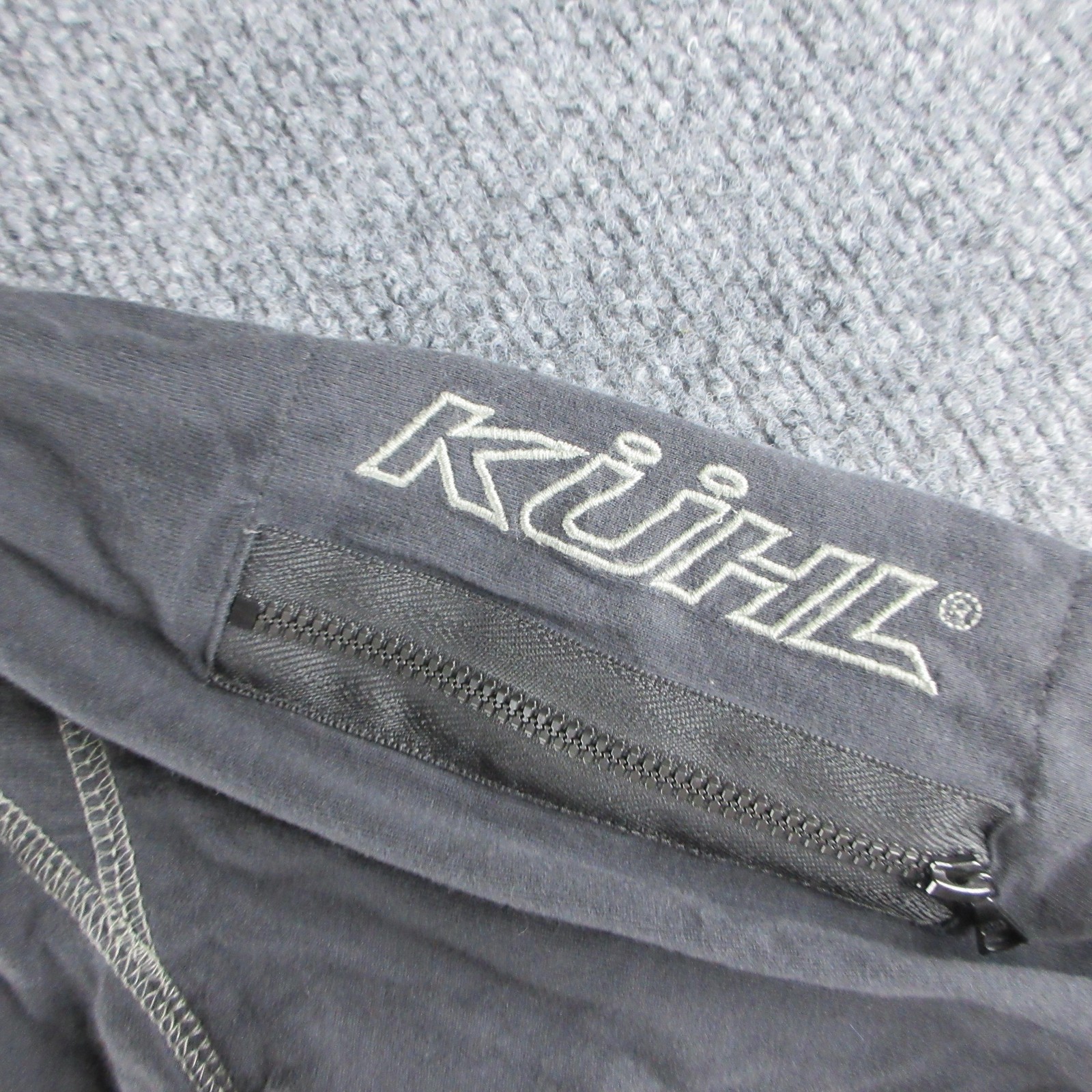 Kuhl Shirt Mens Medium Gray Long Sleeve Organic Cotton Zip Pocket Crew Neck