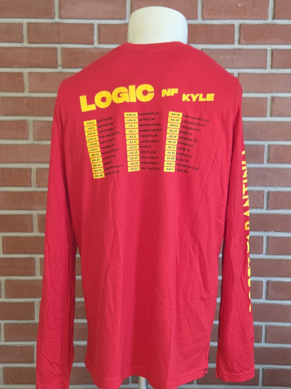 Lot of (2) Logic Kyle Bobby Tarantino T-Shirts Red & White Mens 2XL Crewneck