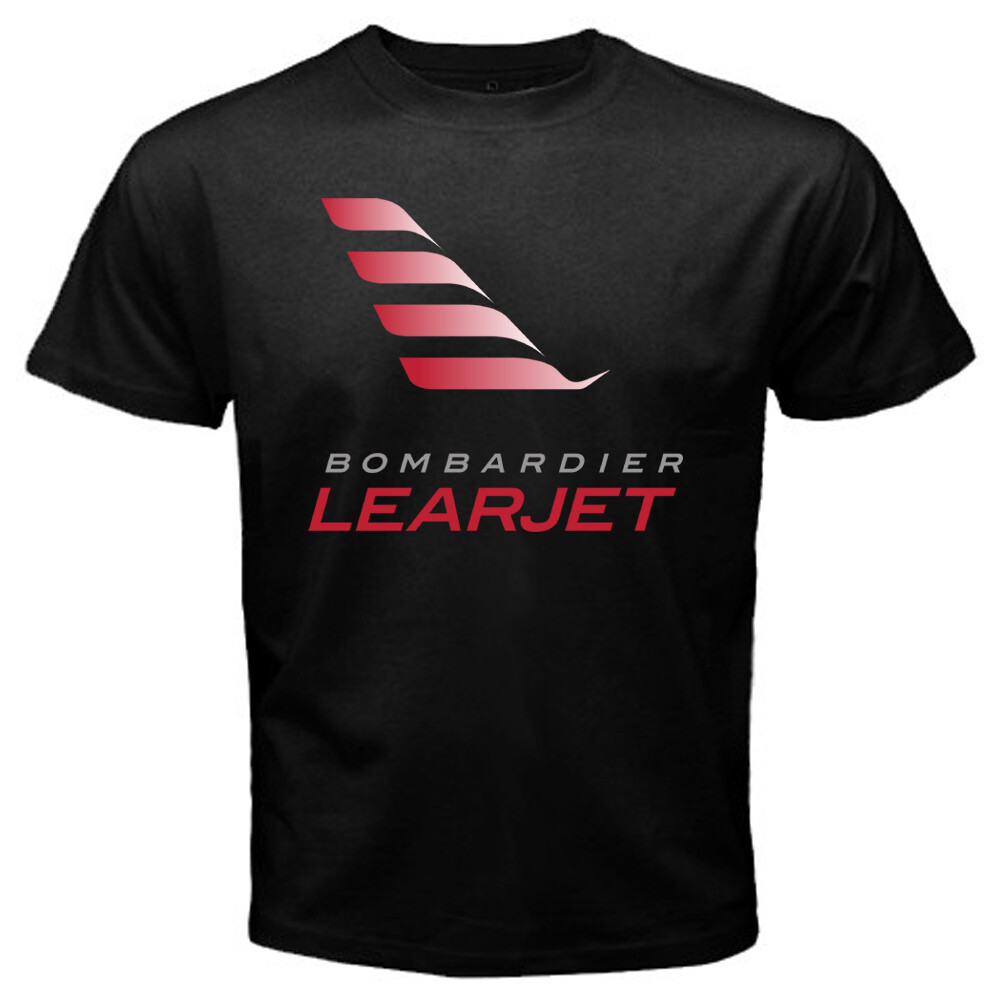 Bombardier Learjet Men&rsquo;s Black T-Shirt Size S to 5XL