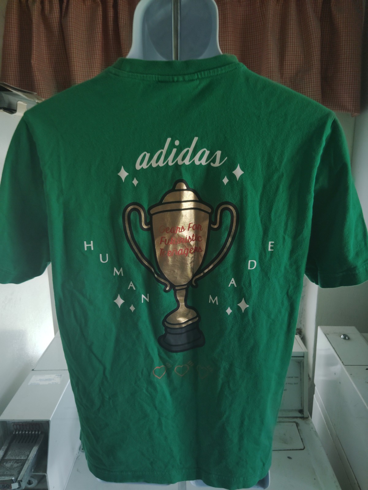 Adidas X Human Made Green Shirt Adult Gears for Futuristic Teenagers Medium