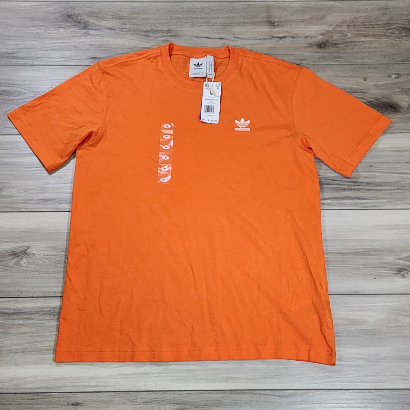 Adidas T-Shirt Men&rsquo;s Medium Orange Trefoil Essential New