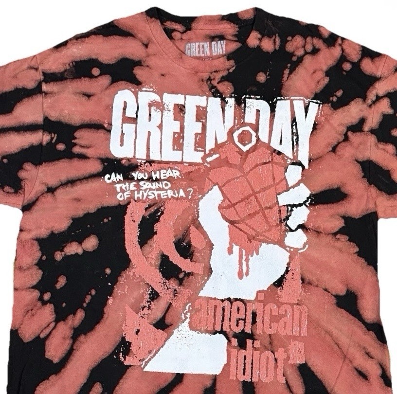 Green Day American Idiot Tie Dye T-Shirt Red Black NWT Large