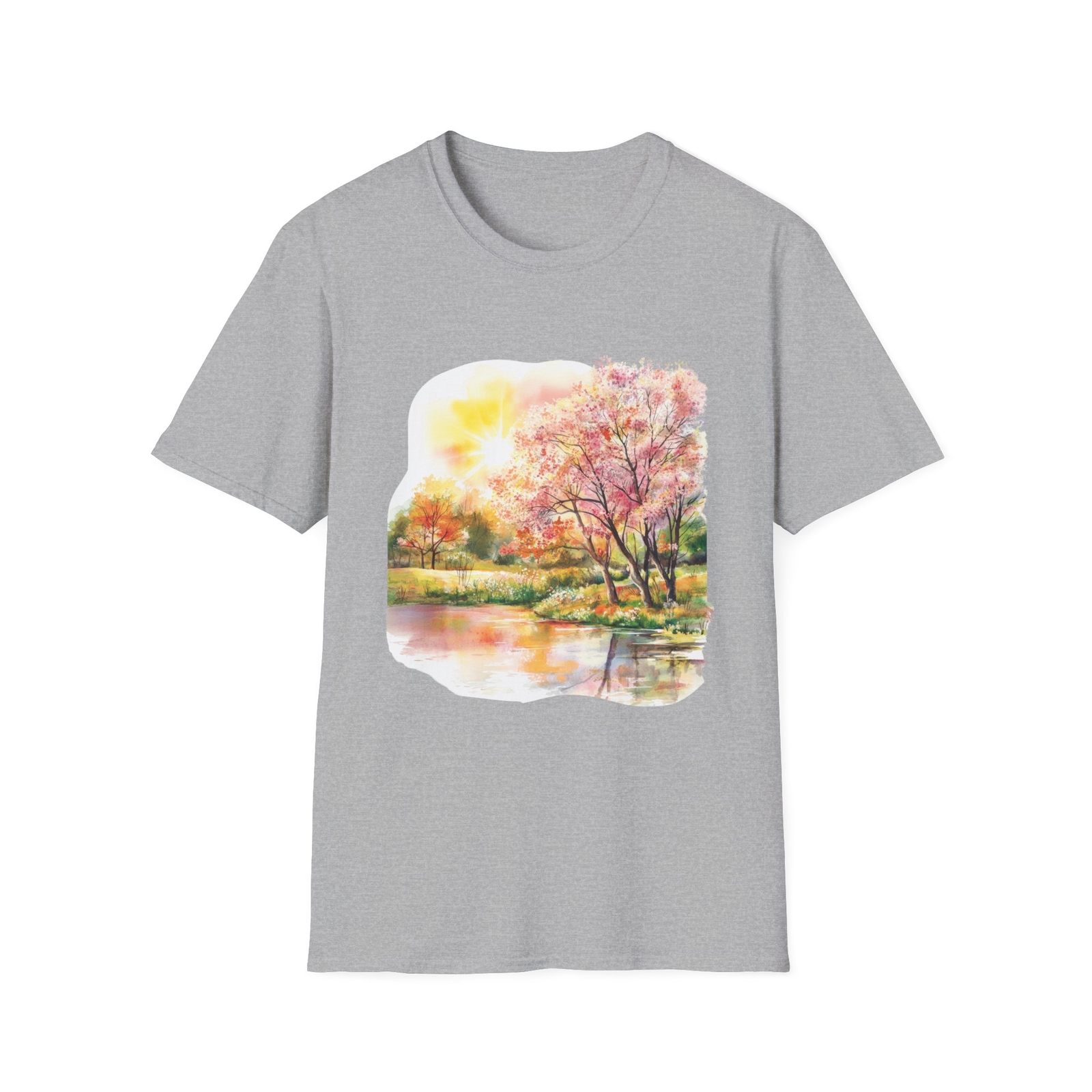 Serene Spring Blossom T-Shirt, Nature Lover Gift, Garden Theme Shirt, Casual