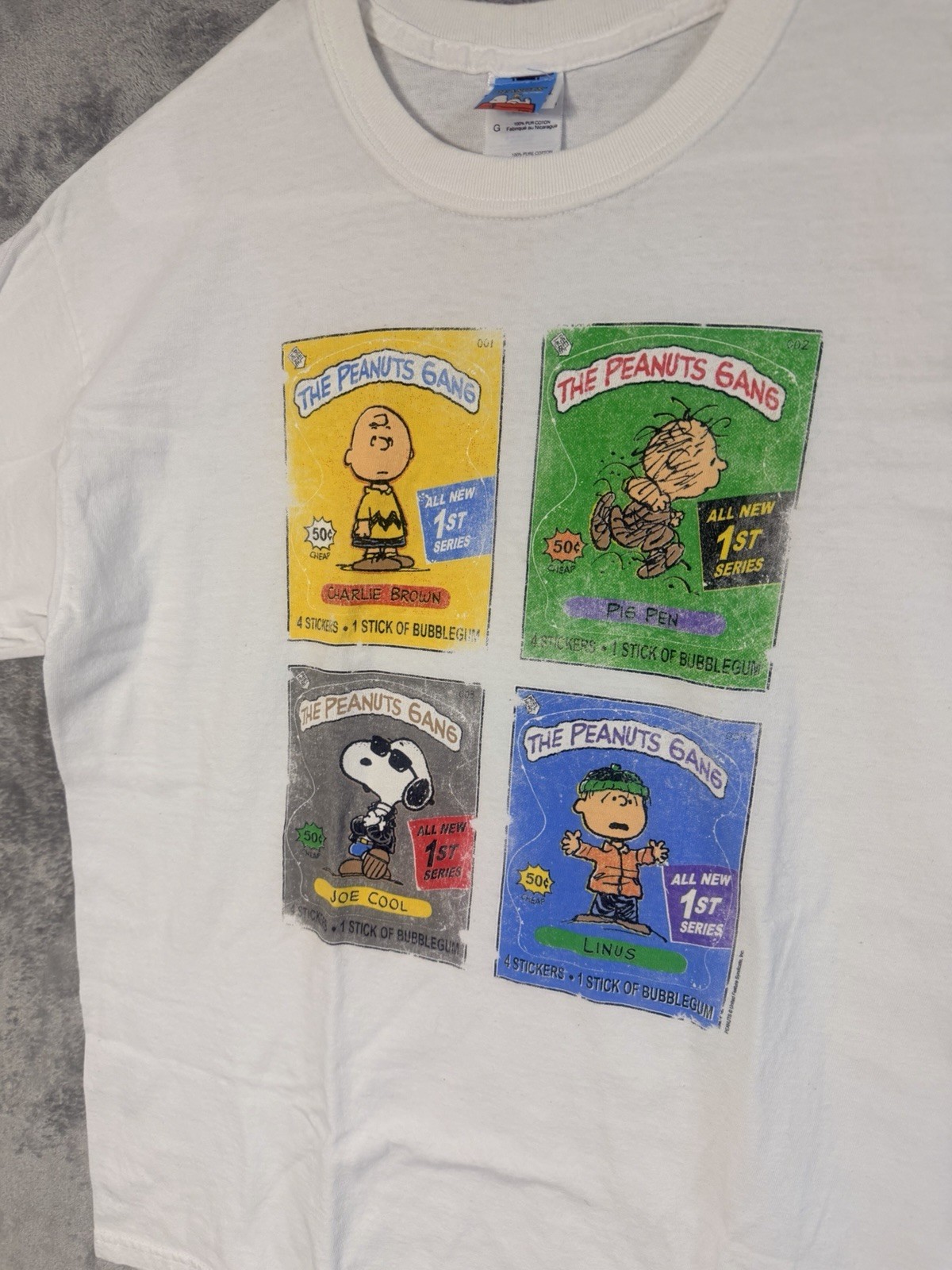 Peanuts Graphic T Shirt Mens Large Charlie Brown Snoopy Joe Cool Linus White