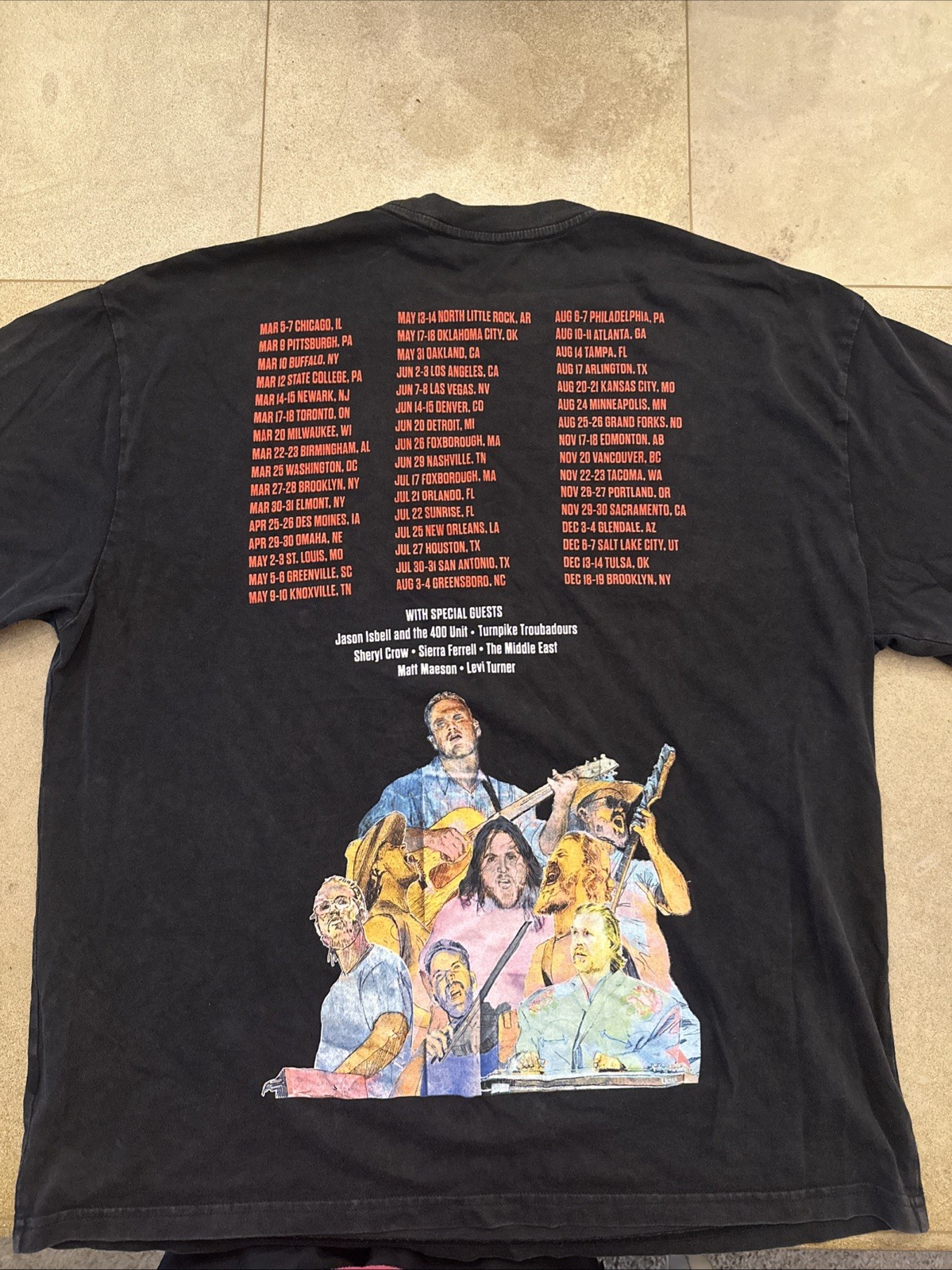 Zach Bryan Quittin Time Tour Tee 2024 Men’s Medium Black Red Country Music USA